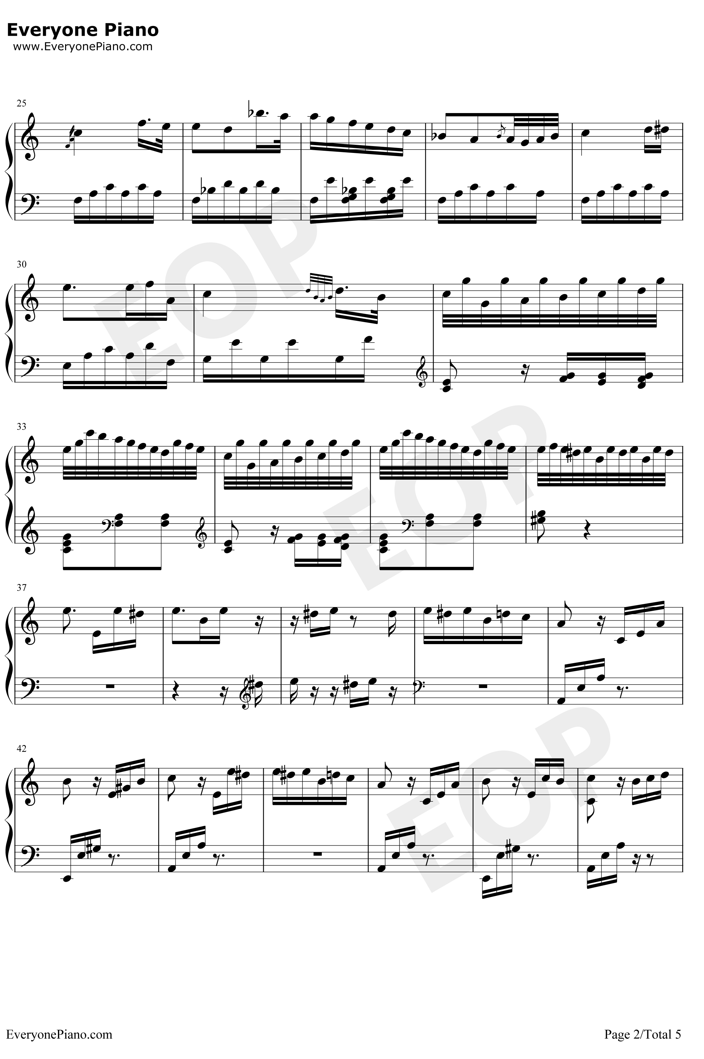 献给爱丽丝钢琴谱-贝多芬-致爱丽丝（fürElise）2