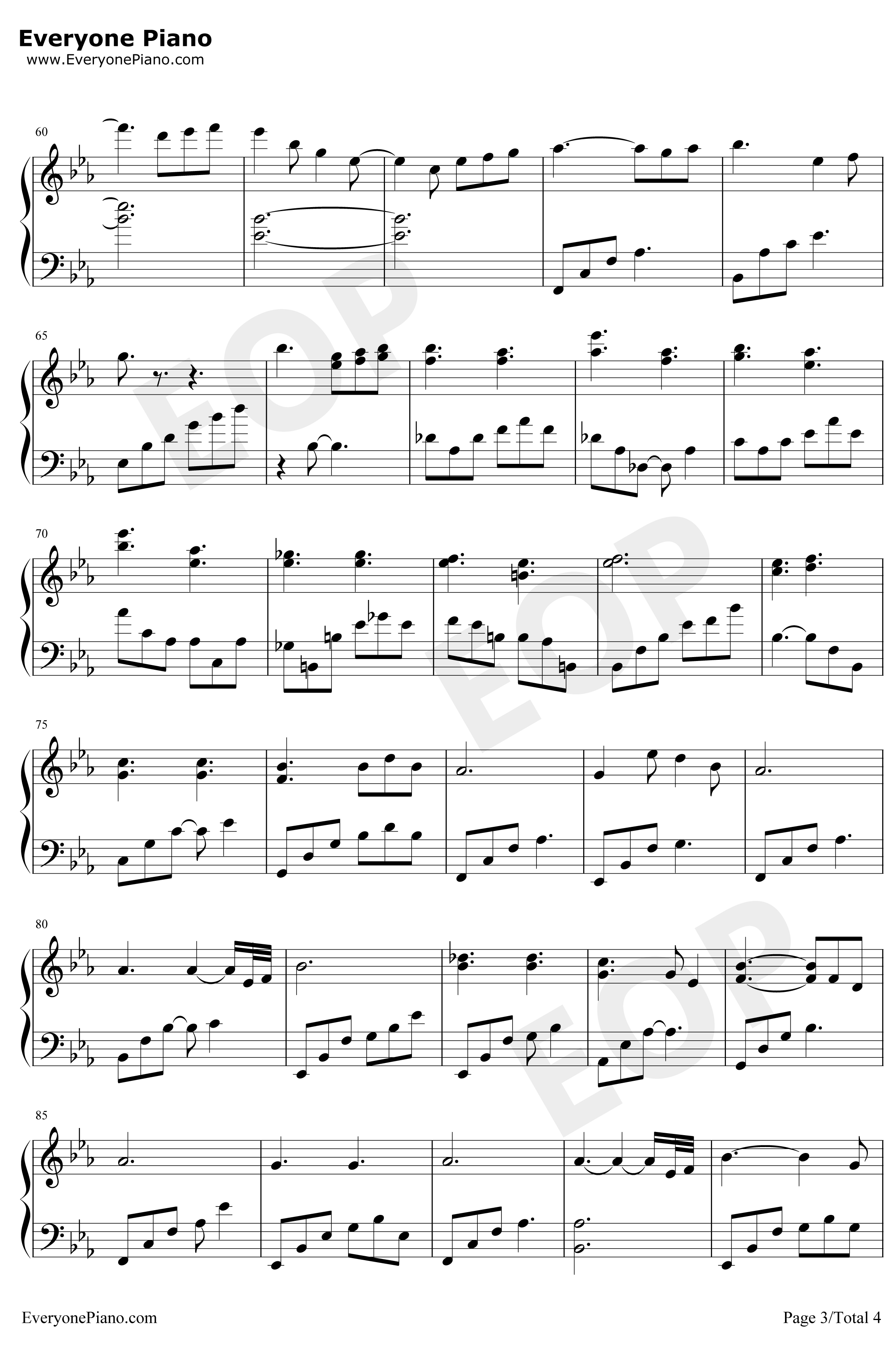 当你老了钢琴谱-莫文蔚-伴奏谱3