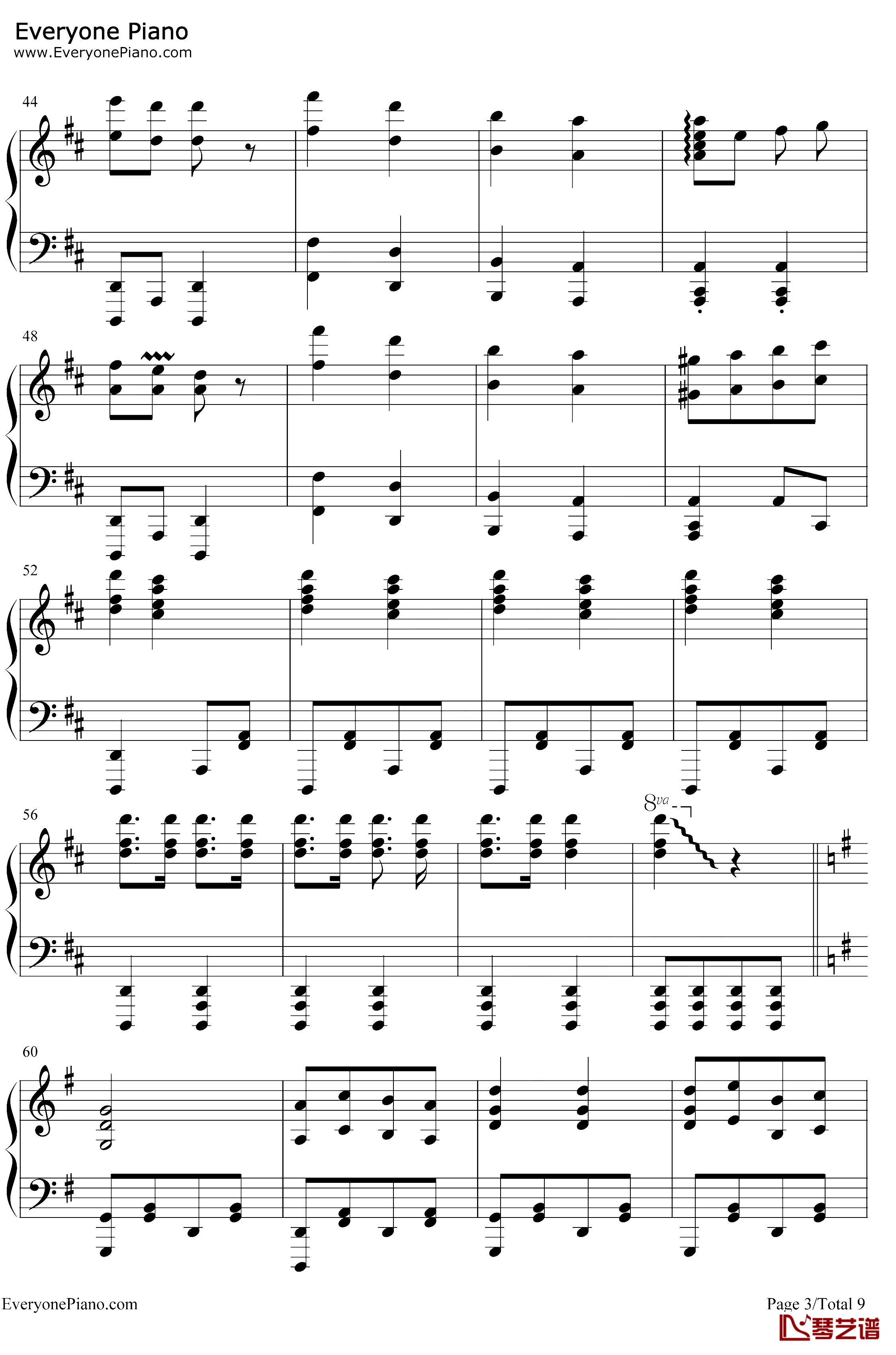 康康舞曲钢琴谱-雅克·奥芬巴赫-触手猴版-天堂与地狱序曲-地狱中的奥菲欧序曲3