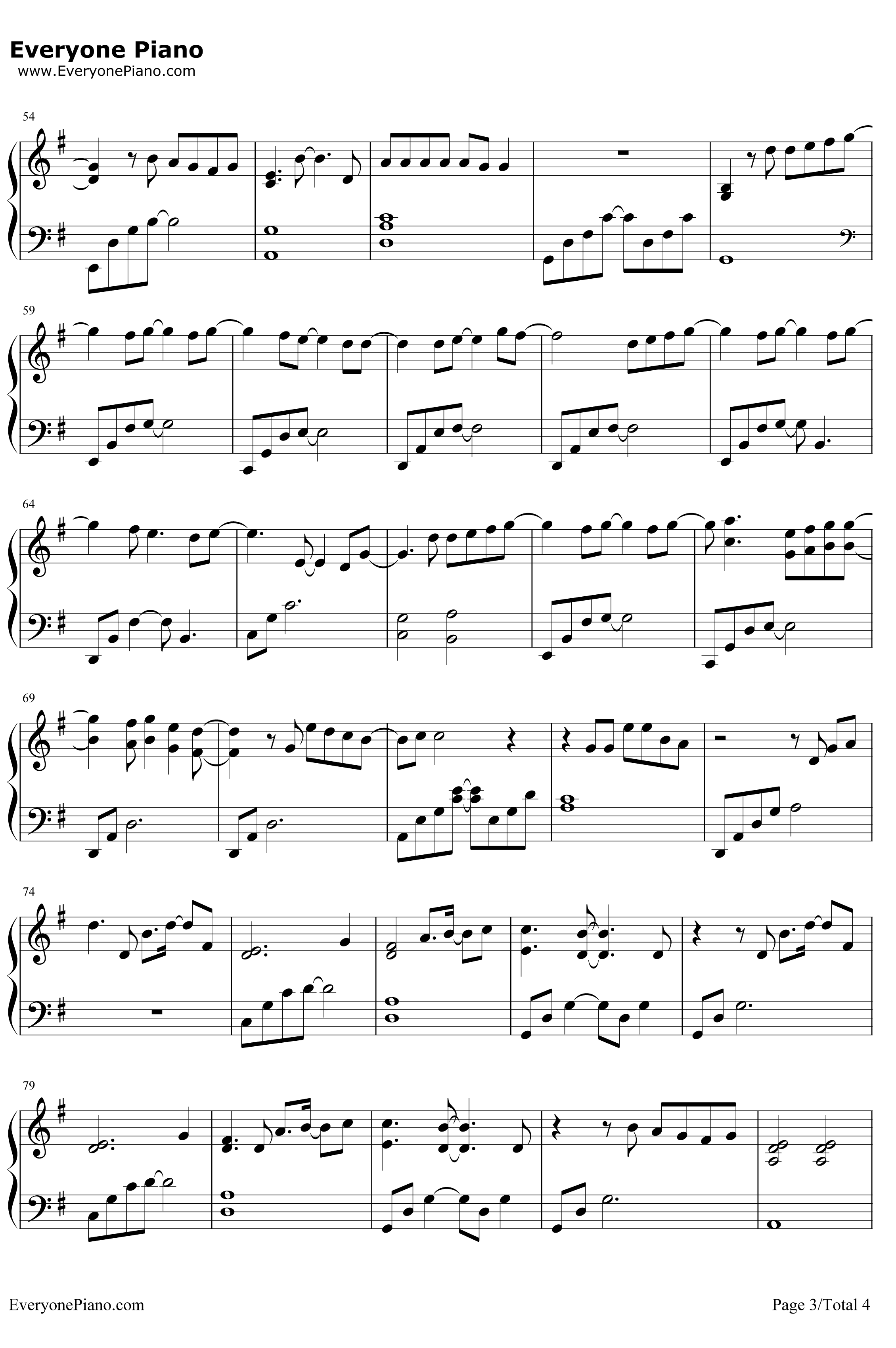 十二月的奇迹钢琴谱-EXO-简易版3