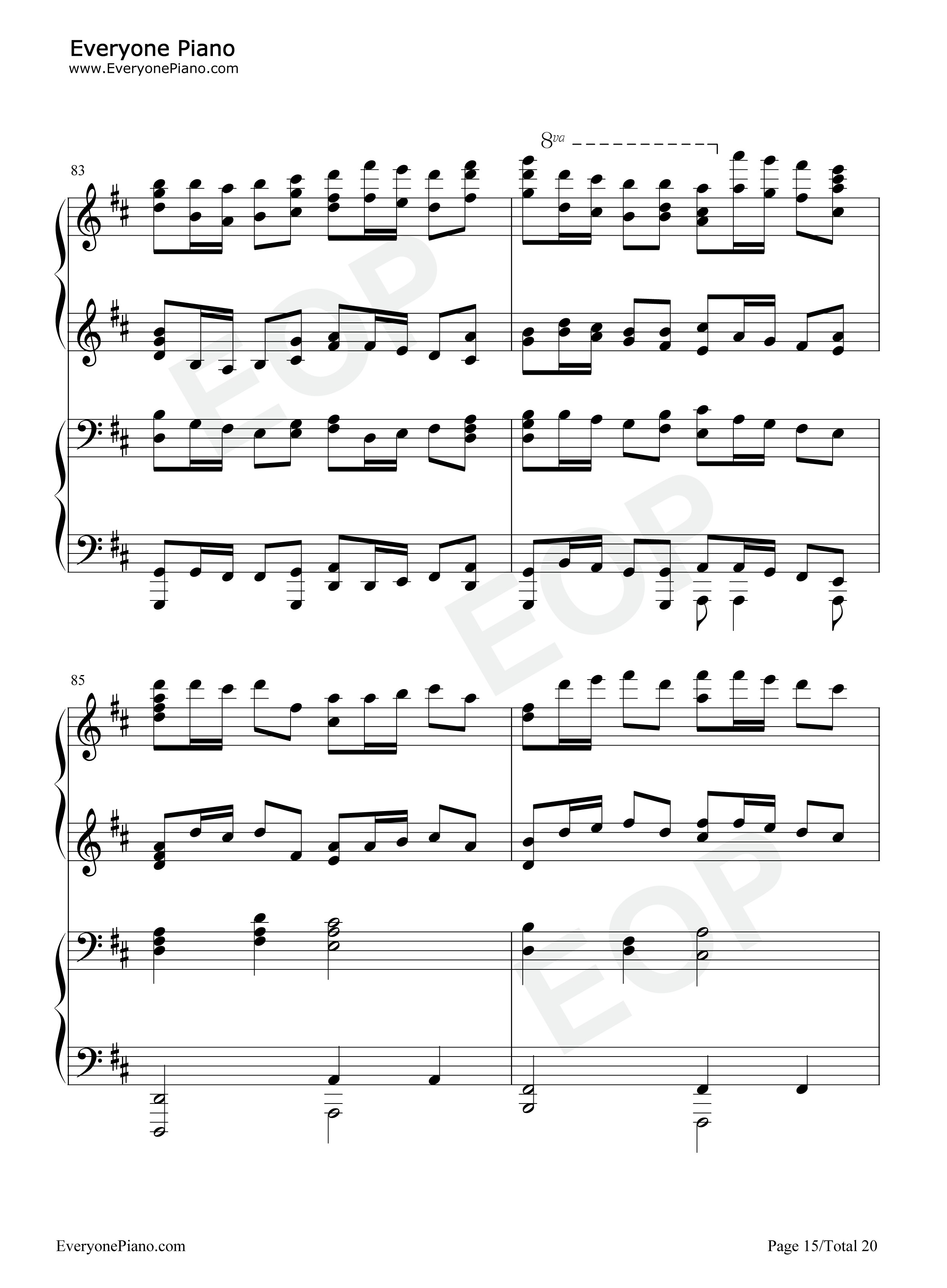 卡农钢琴谱-帕赫贝尔15