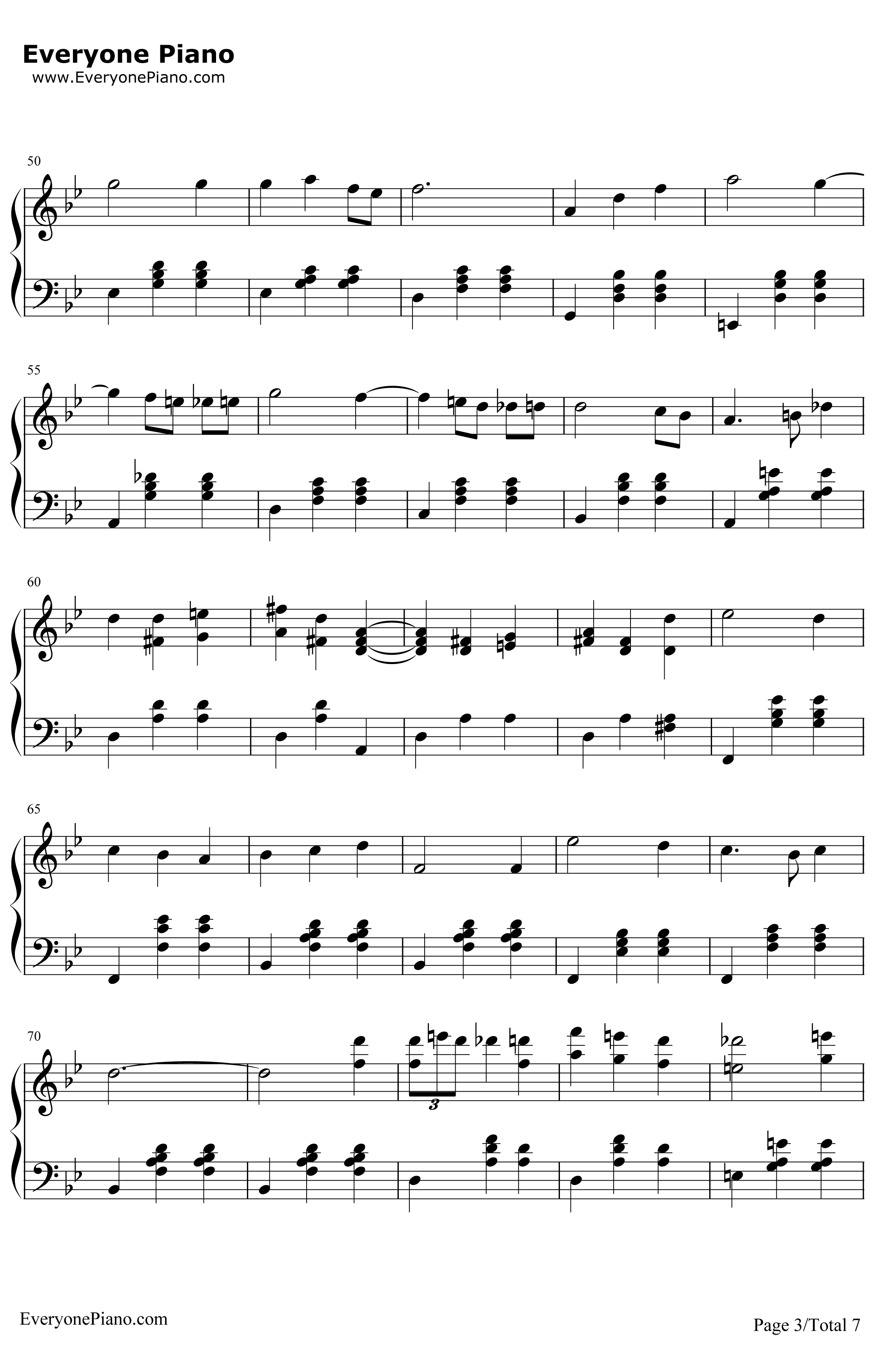 人生的旋转木马钢琴谱-久石让宫崎骏-哈尔的移动城堡主题曲3