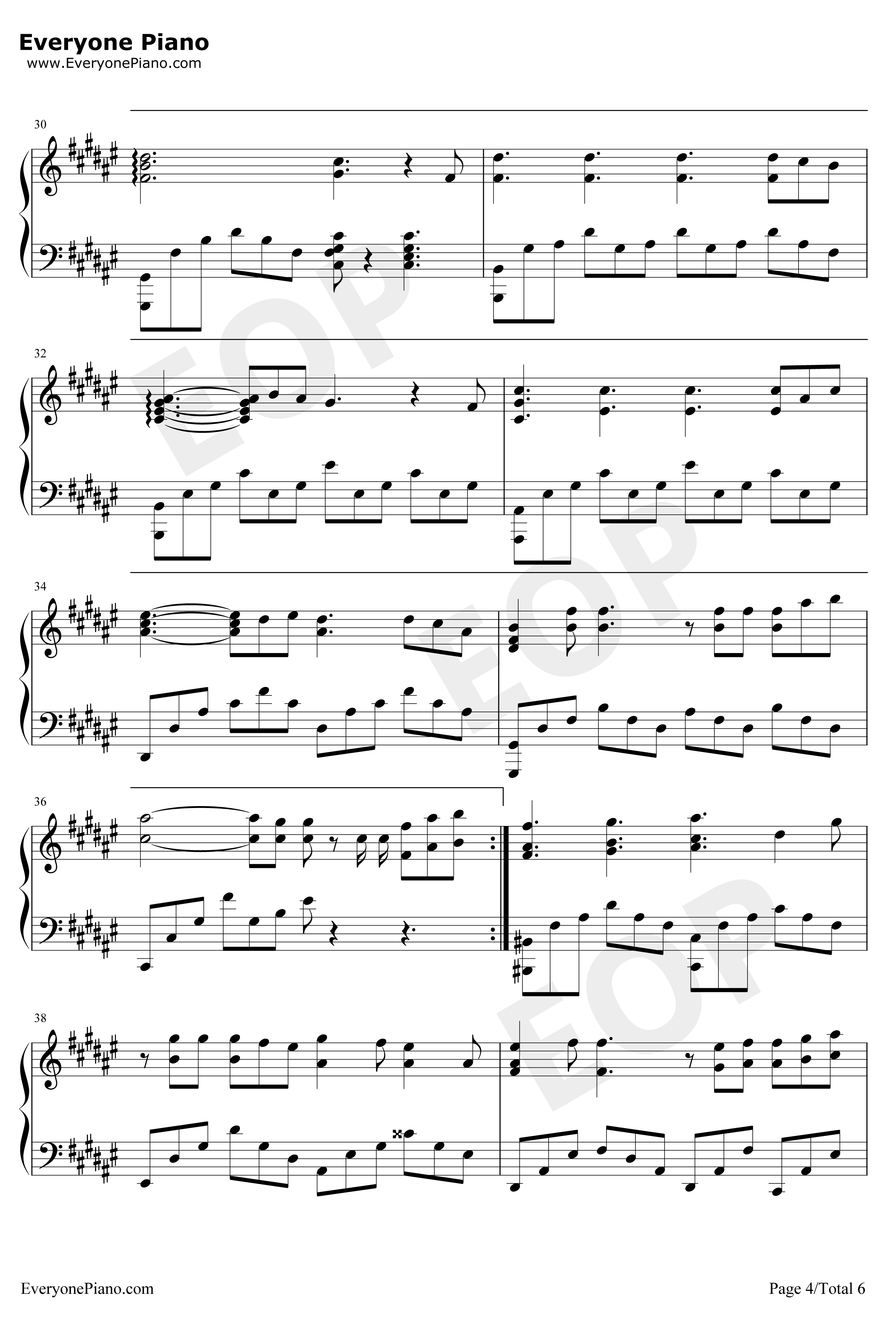 Wonderful U钢琴谱-AGA-完美独奏版4