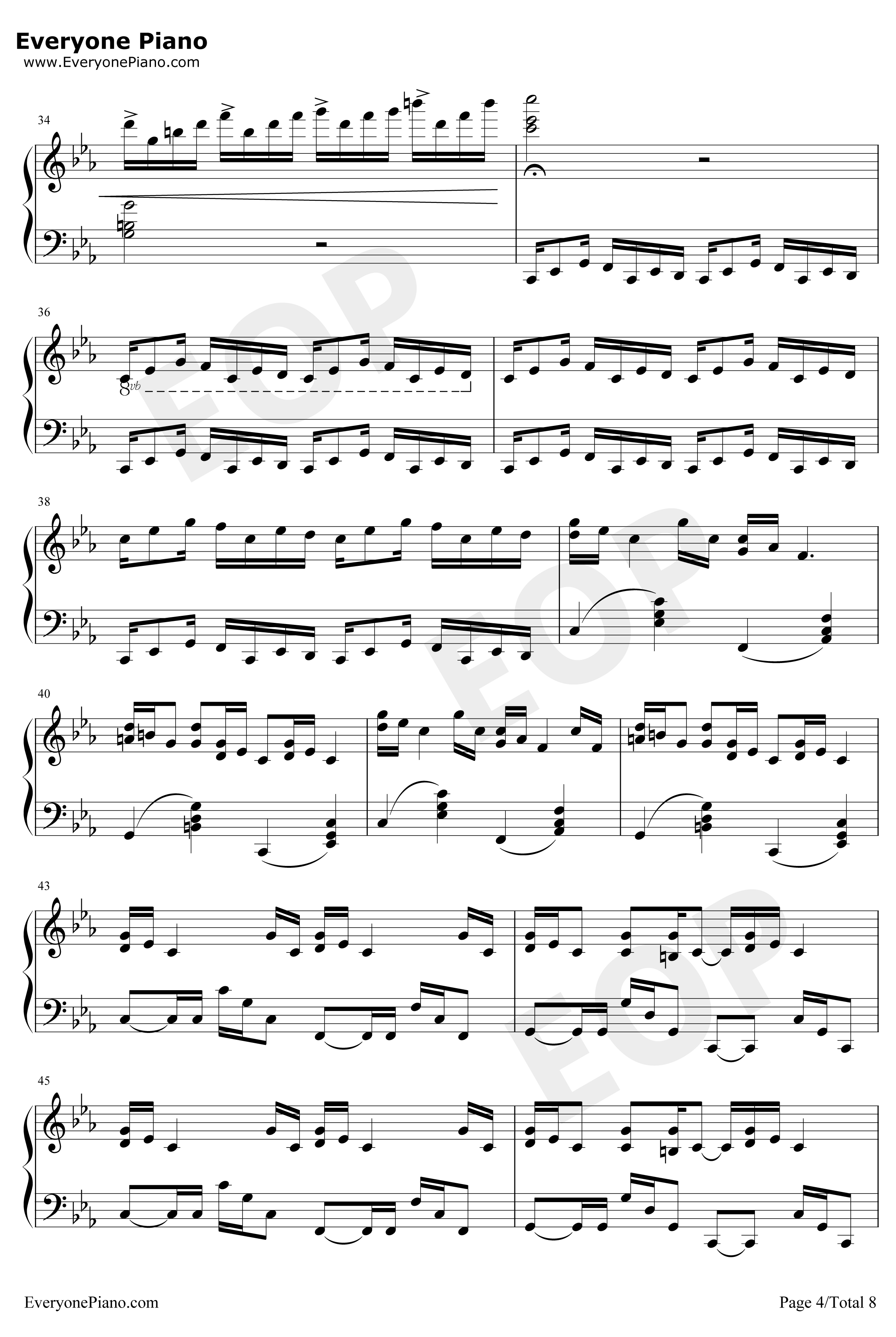 克罗地亚狂想曲钢琴谱-完美版-马克西姆4