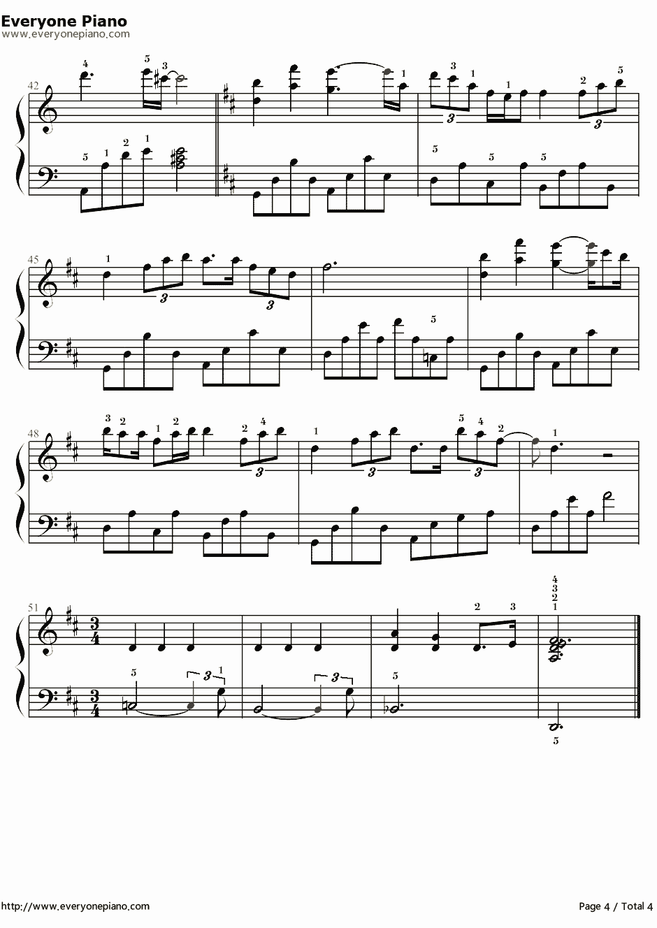 我的歌声里简易版钢琴谱-曲婉婷-C调独奏带指法4