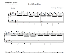 JUST ONE LIFE钢琴谱-Spyair-武士弗拉明戈OP1