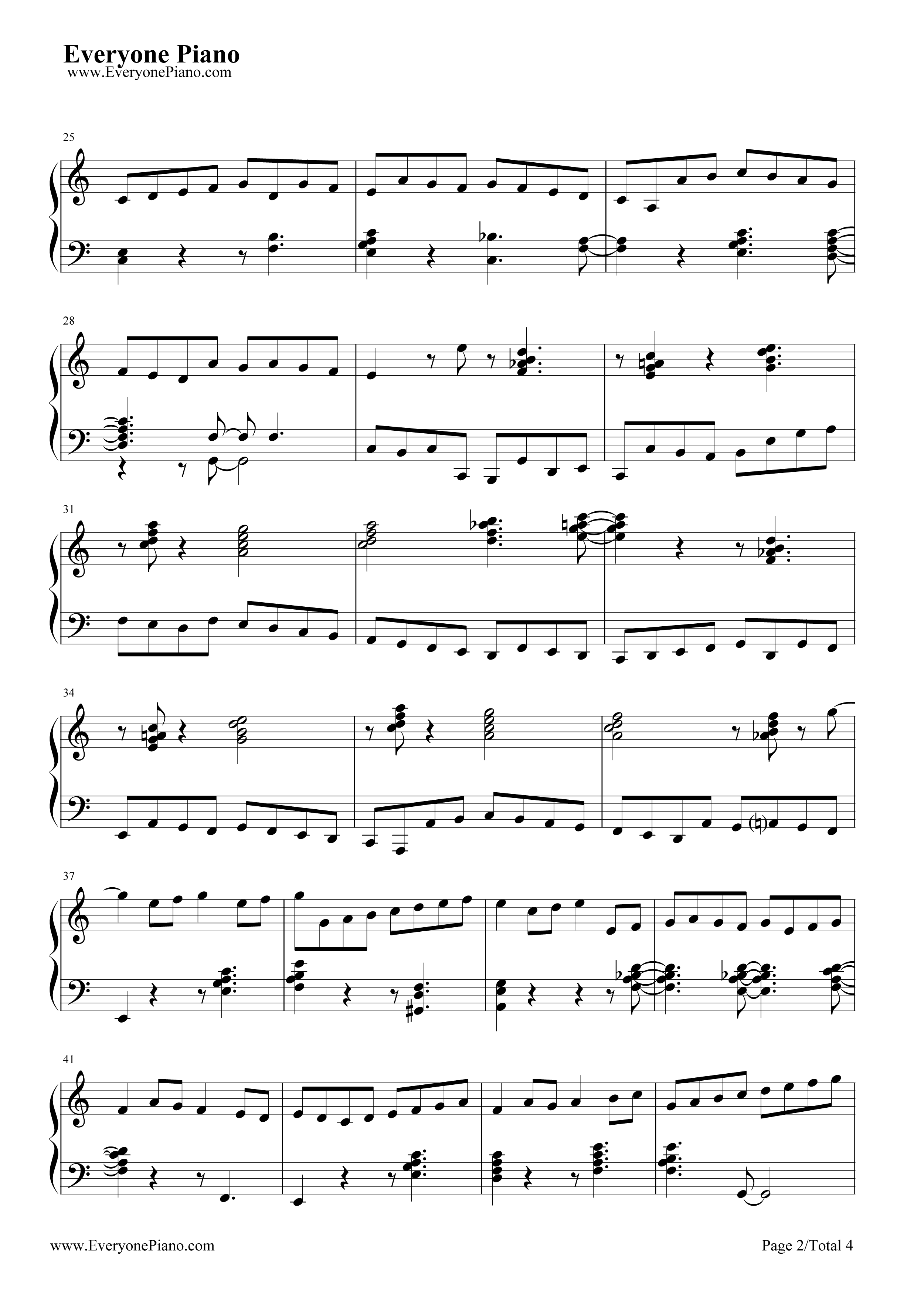 卡农钢琴谱-帕海贝尔2