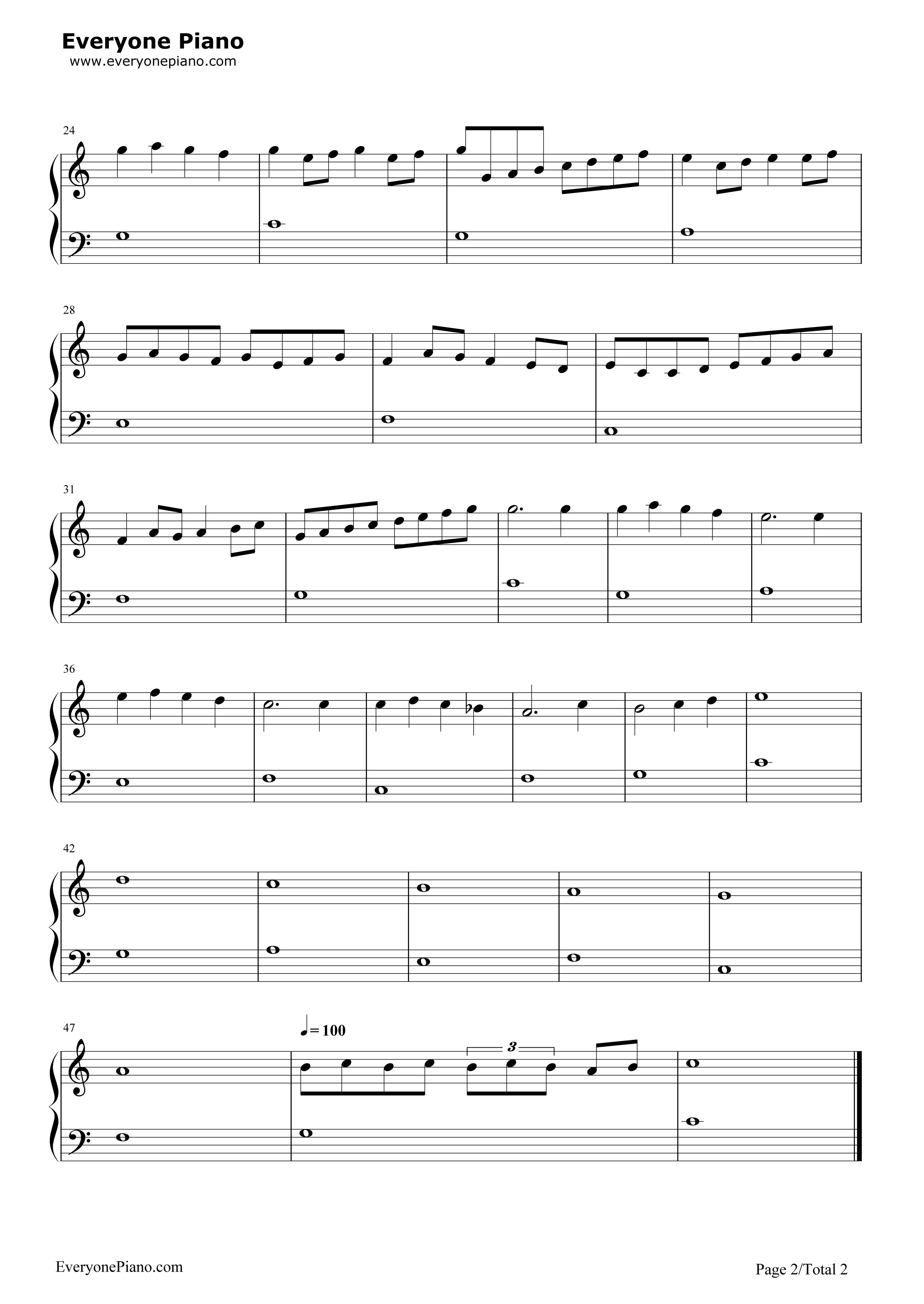 卡农钢琴谱-Johann Pachelbel2