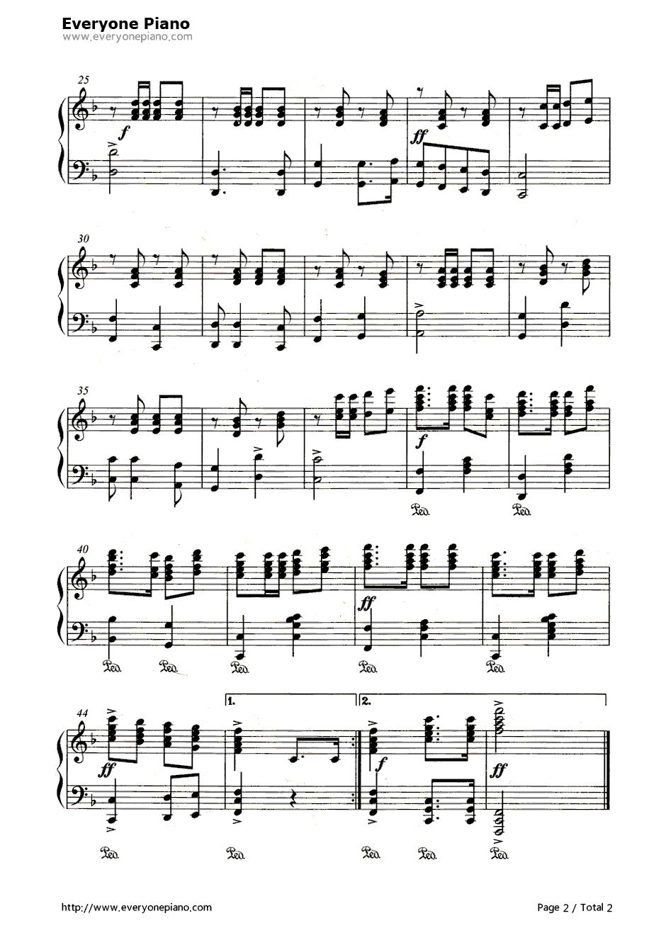 歌唱祖国钢琴谱-王莘-第二国歌2