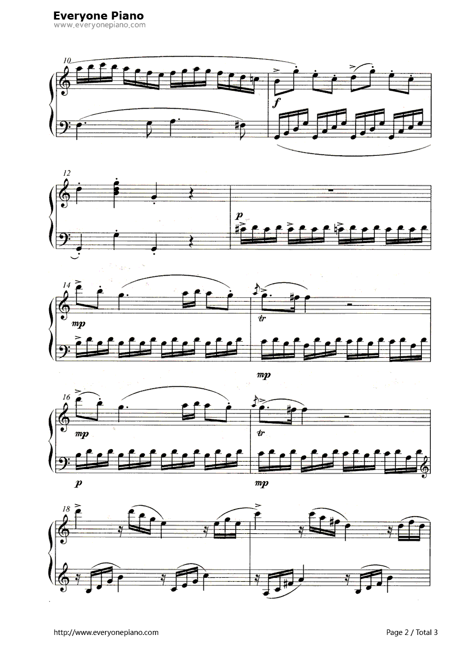 C大调小奏鸣曲钢琴谱-莫扎特（Mozart）2