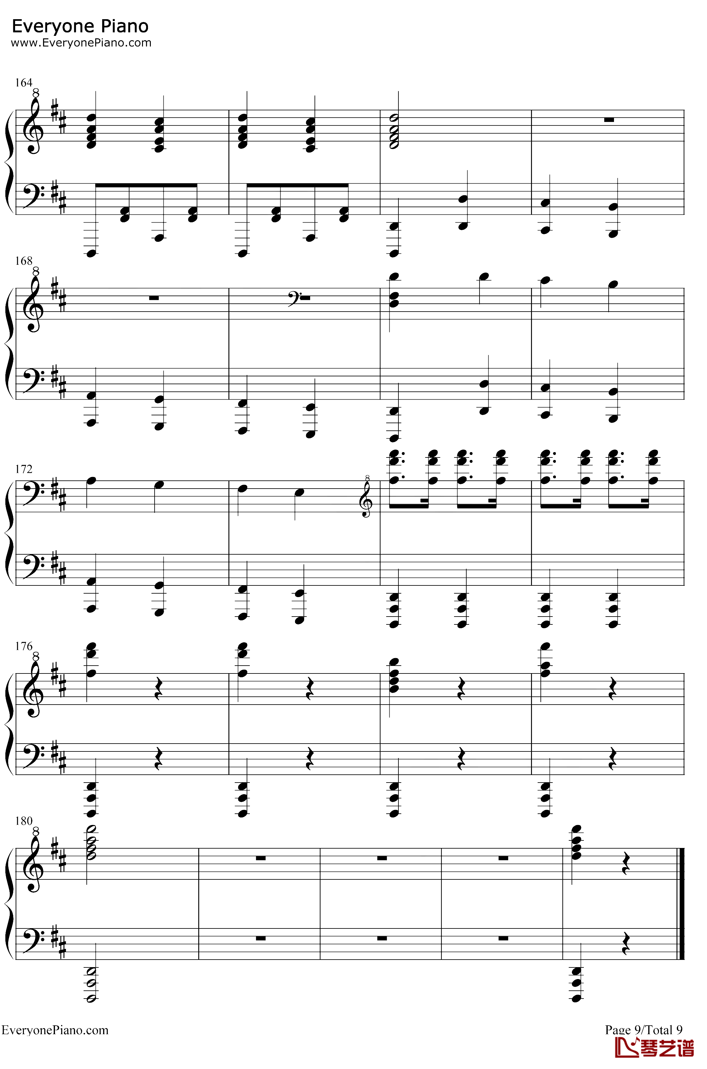 康康舞曲钢琴谱-雅克·奥芬巴赫-触手猴版-天堂与地狱序曲-地狱中的奥菲欧序曲9