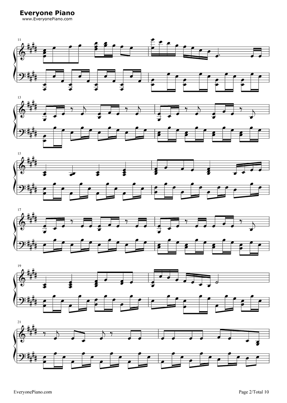 白金ディスコ钢琴谱-阿良良木月火（井口裕香）-白金Disco-伪物语OP32