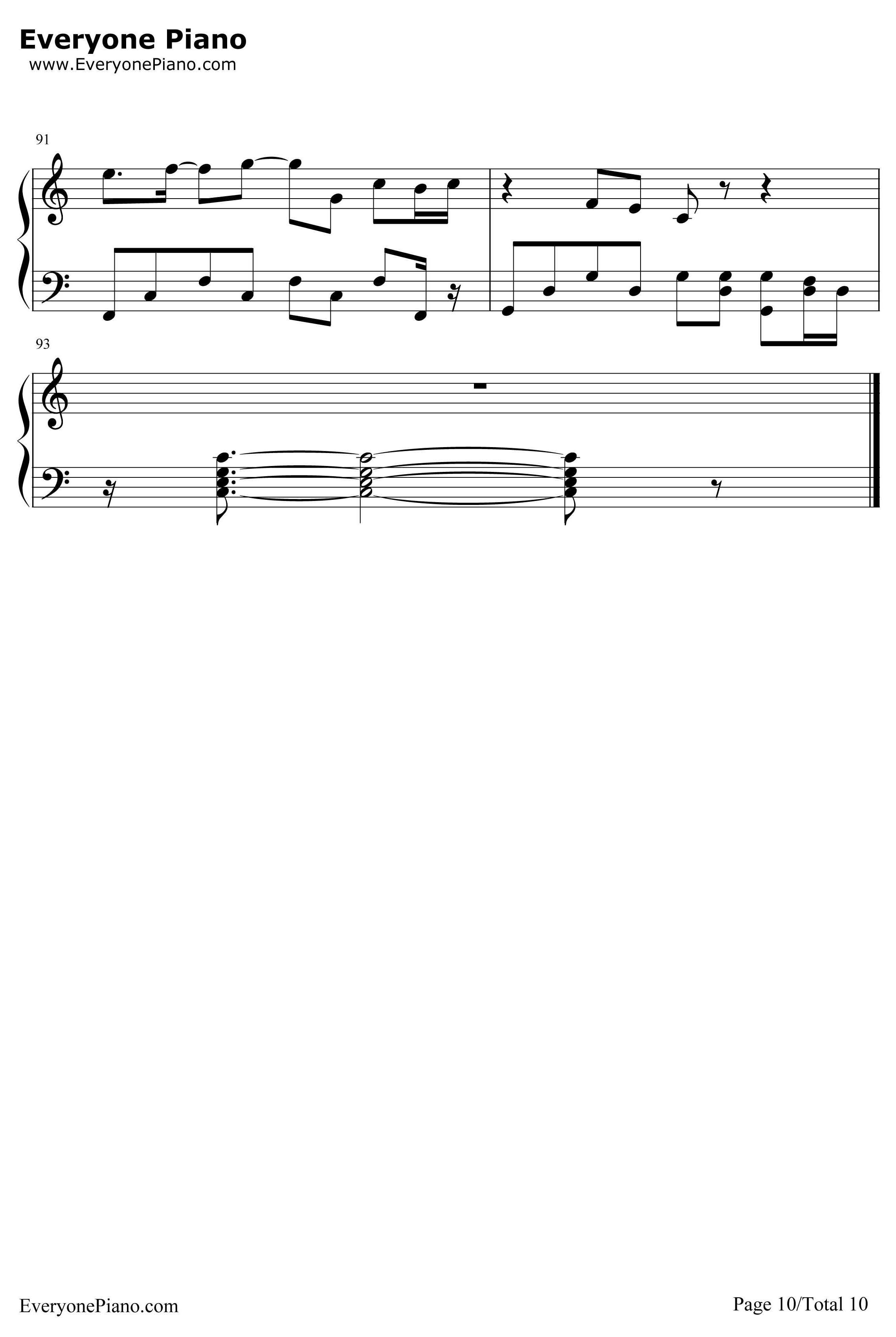 热带雨林钢琴谱-S.H.E10