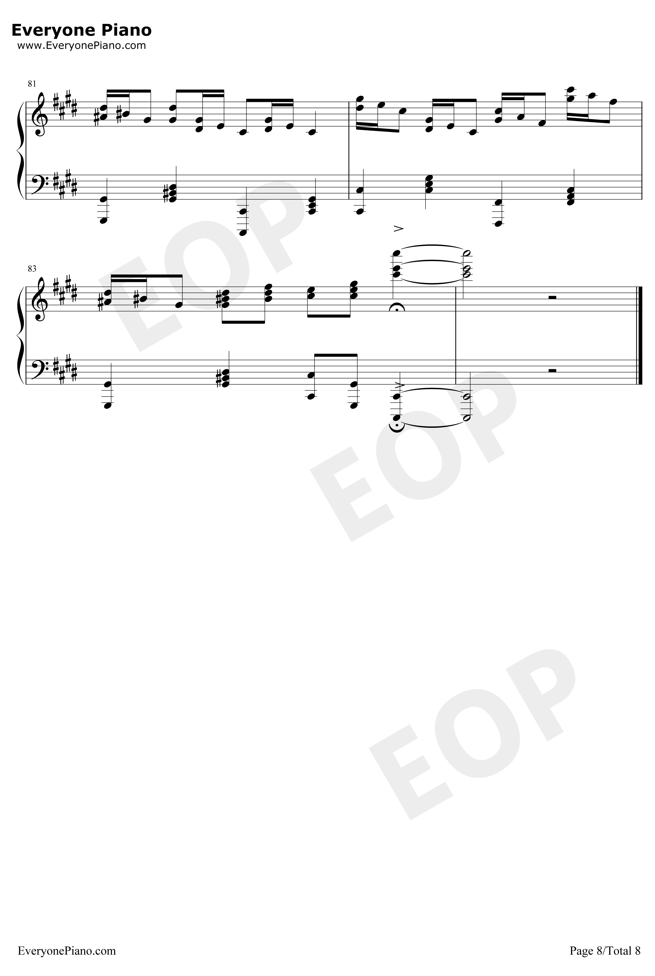 克罗地亚狂想曲钢琴谱-完美版-马克西姆8
