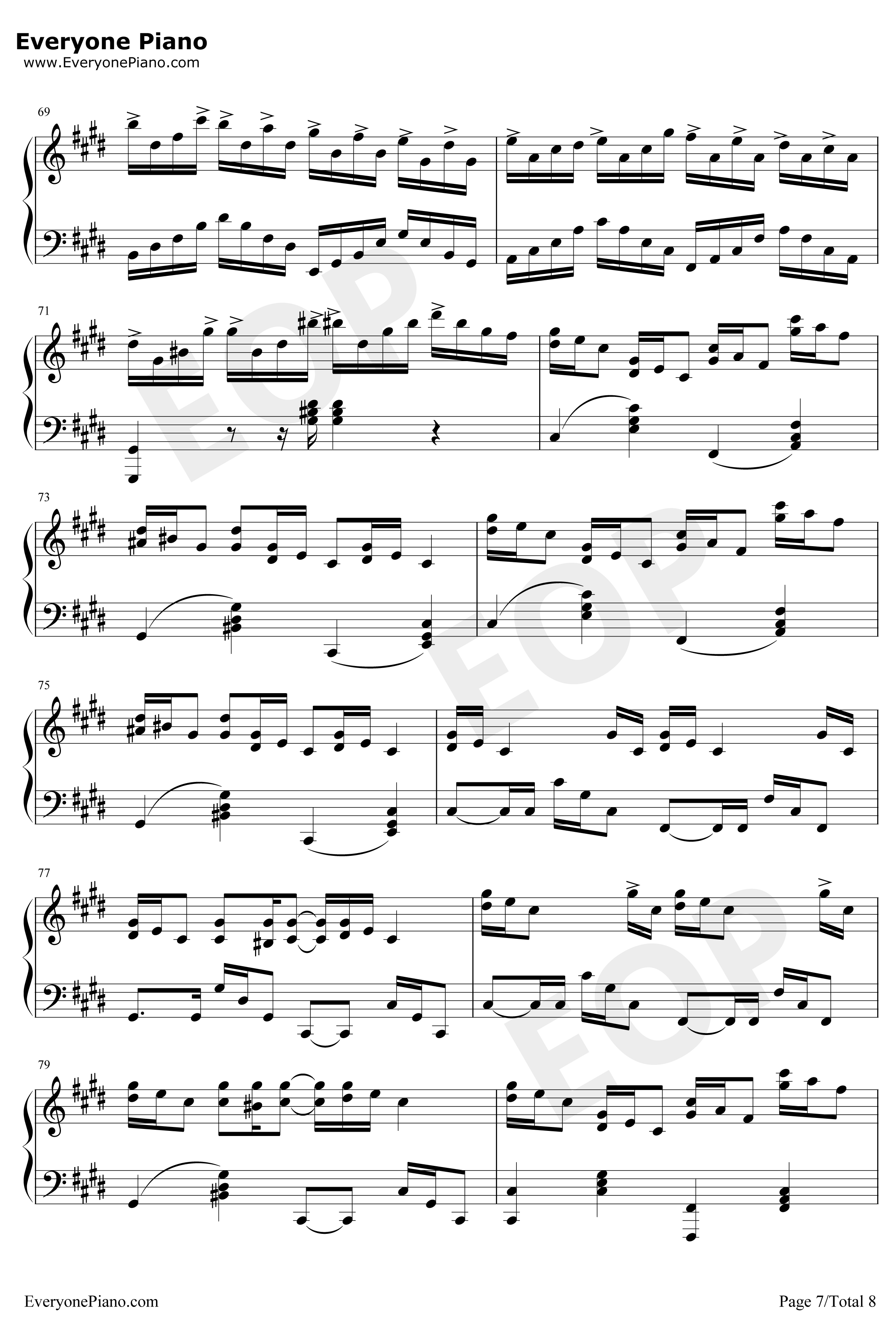 克罗地亚狂想曲钢琴谱-完美版-马克西姆7
