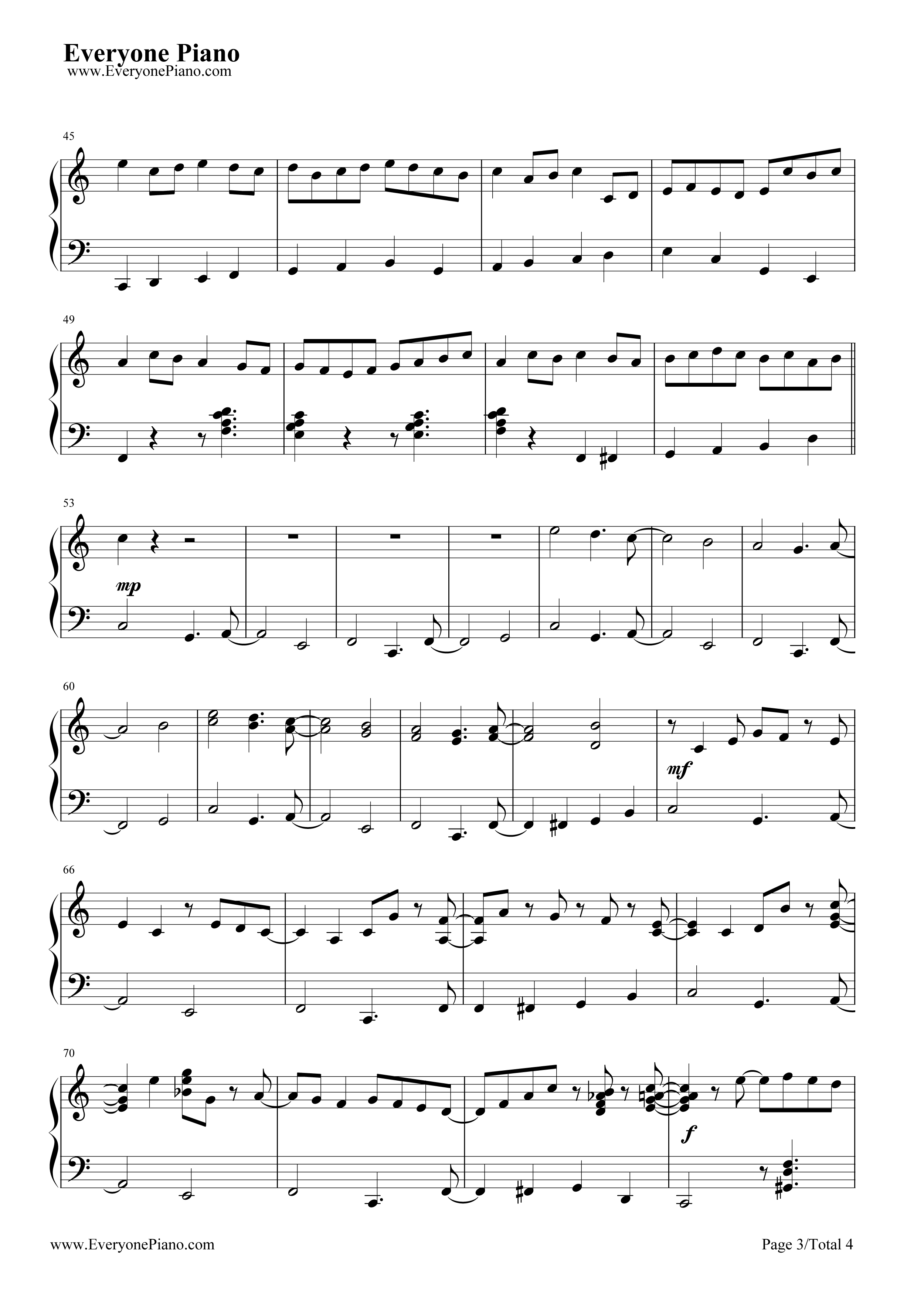 卡农钢琴谱-帕海贝尔3