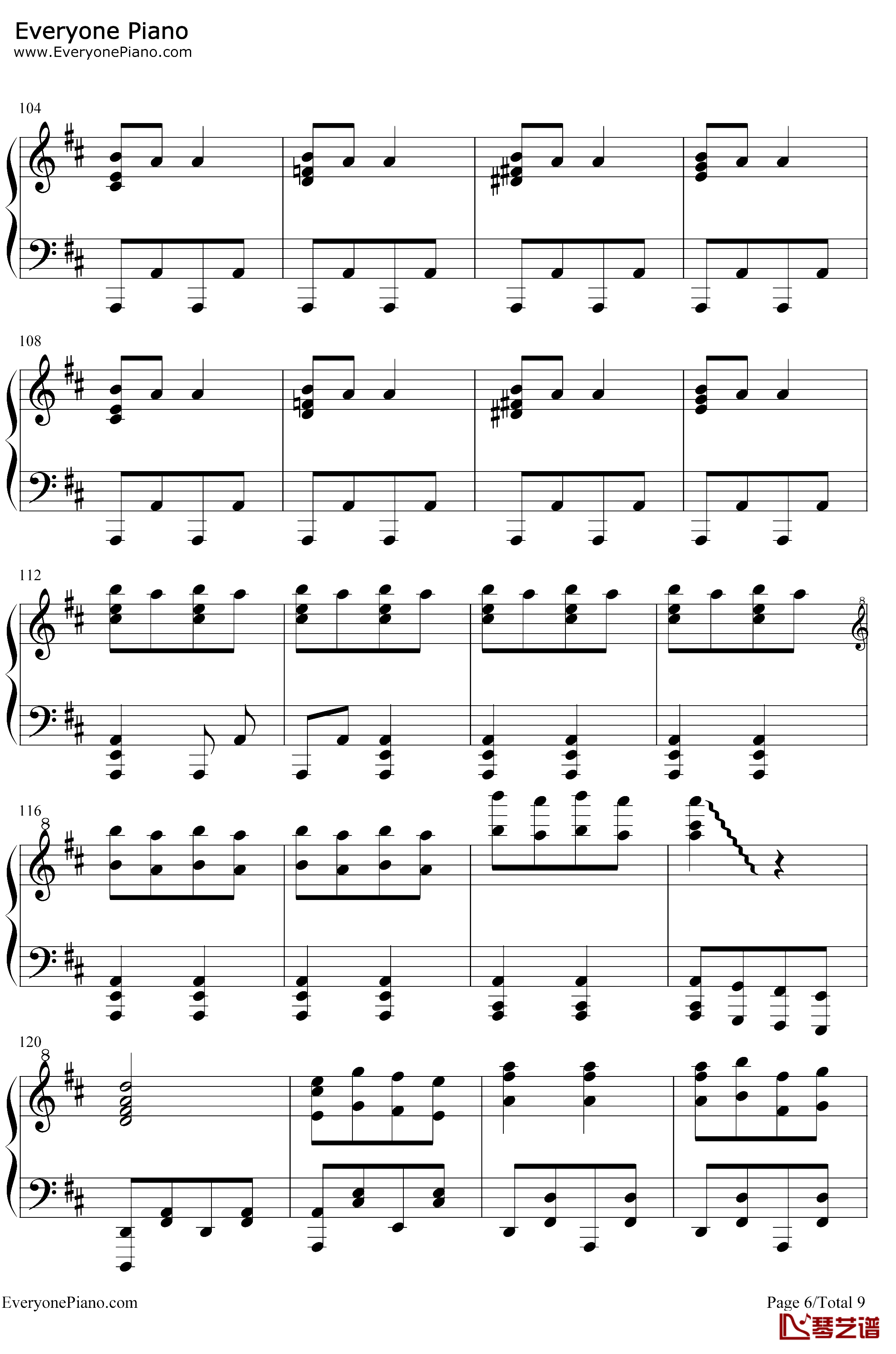 康康舞曲钢琴谱-雅克·奥芬巴赫-触手猴版-天堂与地狱序曲-地狱中的奥菲欧序曲6