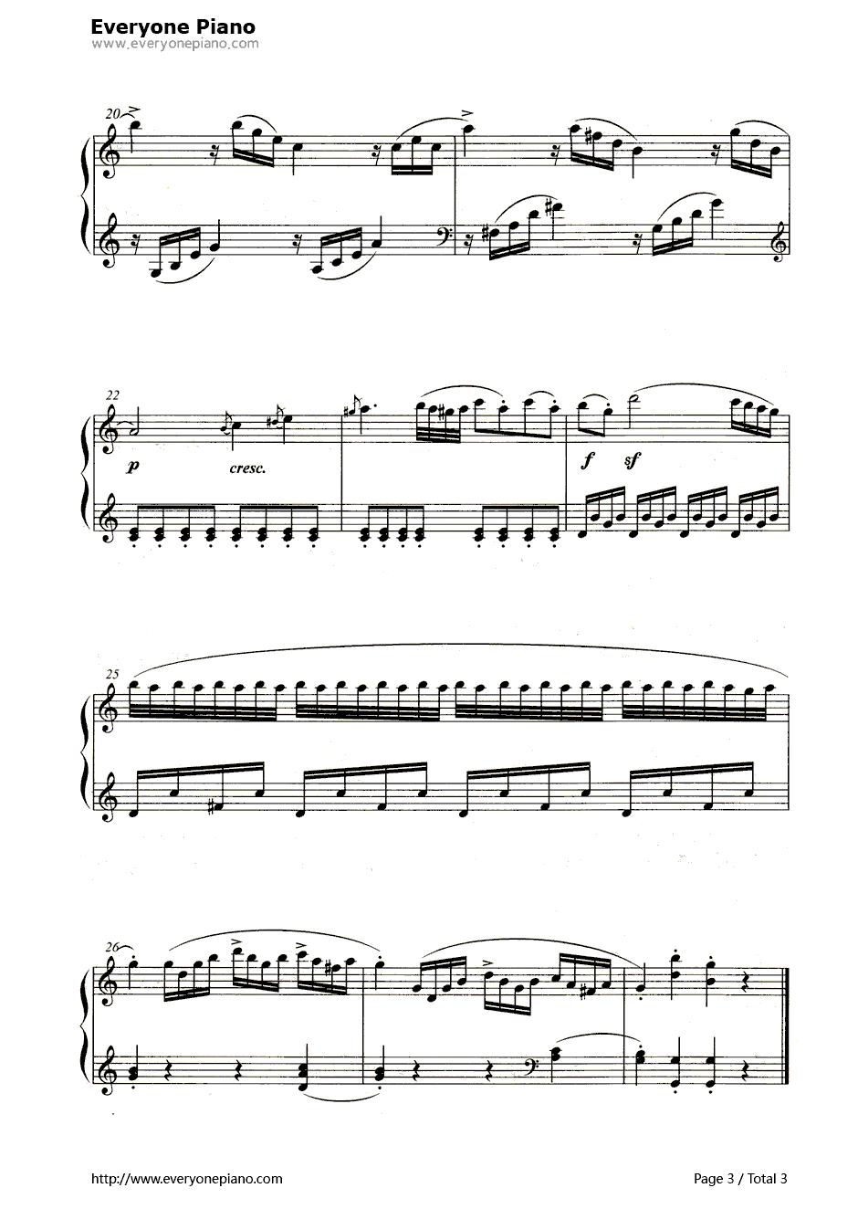 C大调小奏鸣曲钢琴谱-莫扎特（Mozart）3