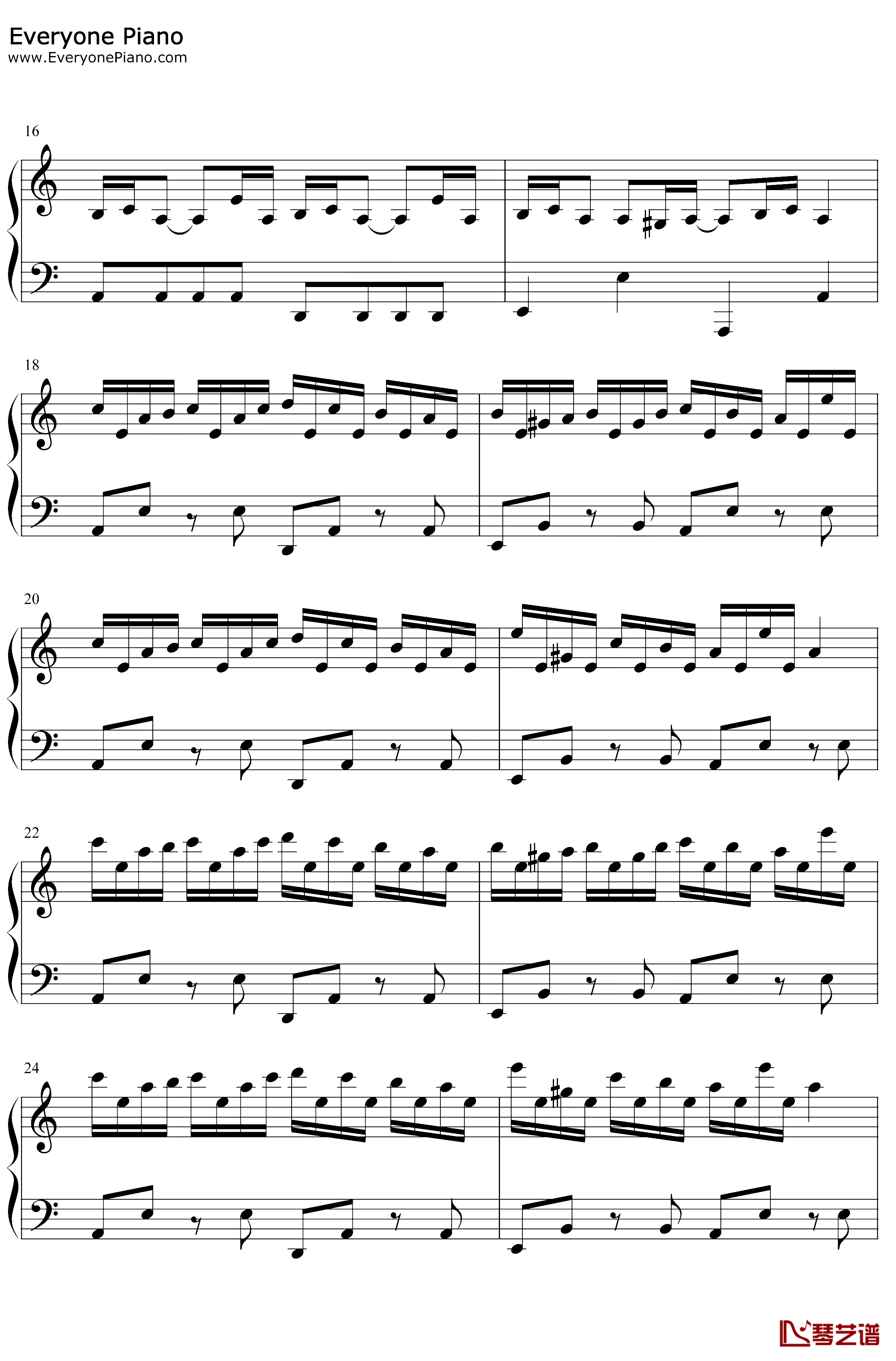 克罗地亚狂想曲钢琴谱-马克西姆·姆尔维察-C调简化版2