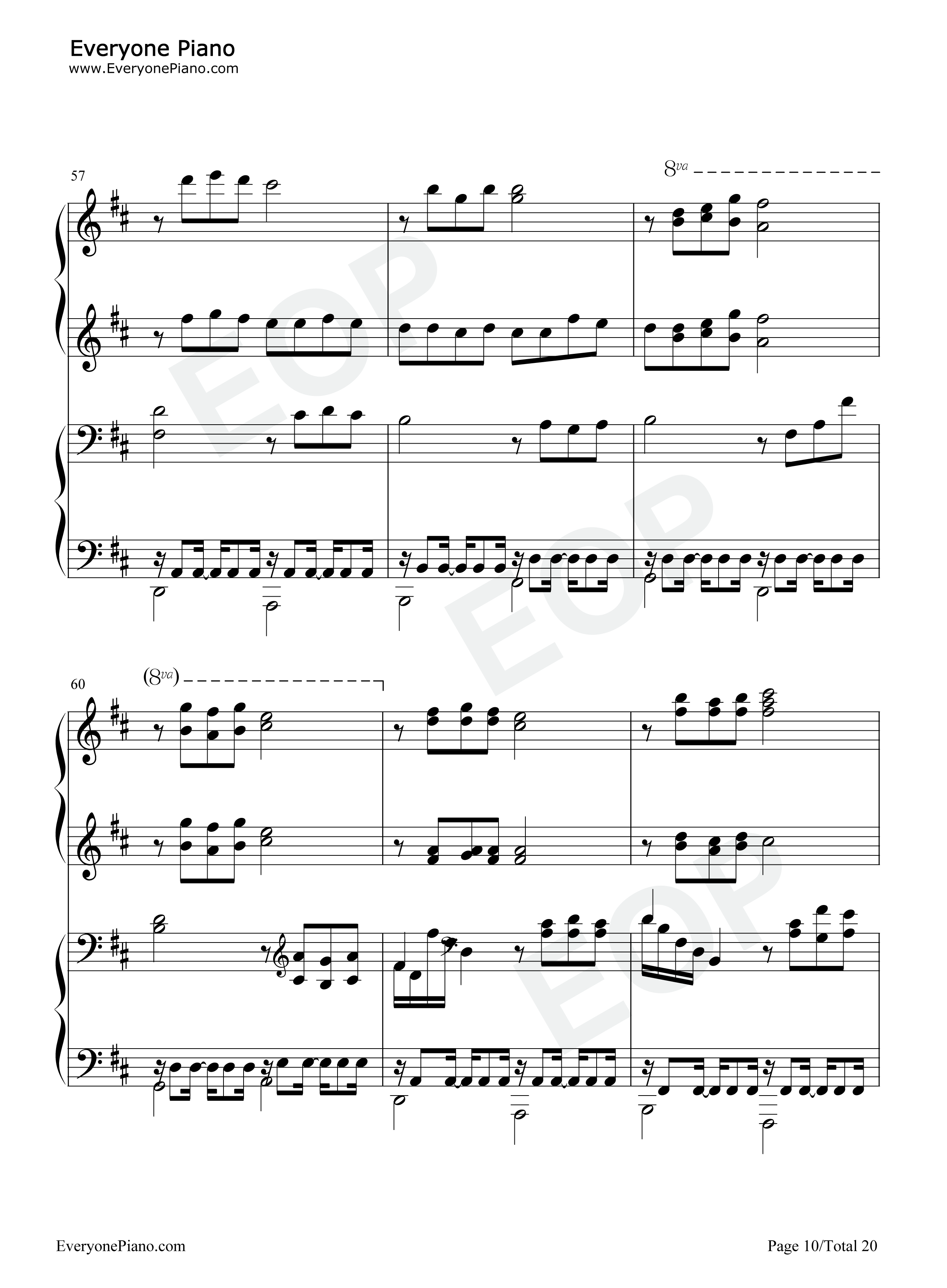 卡农钢琴谱-帕赫贝尔10