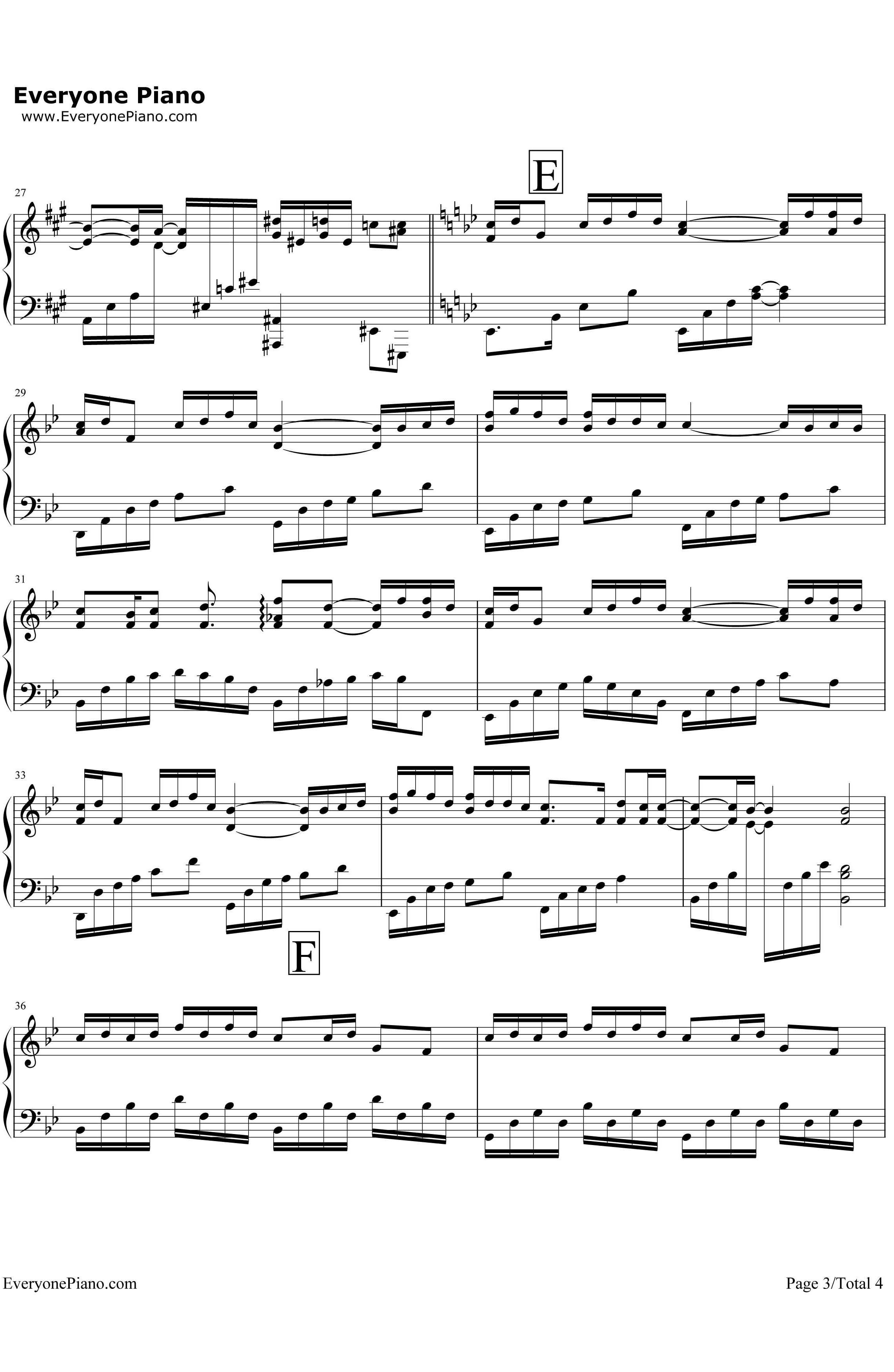 青花瓷(完美演奏版)钢琴谱-周杰伦3