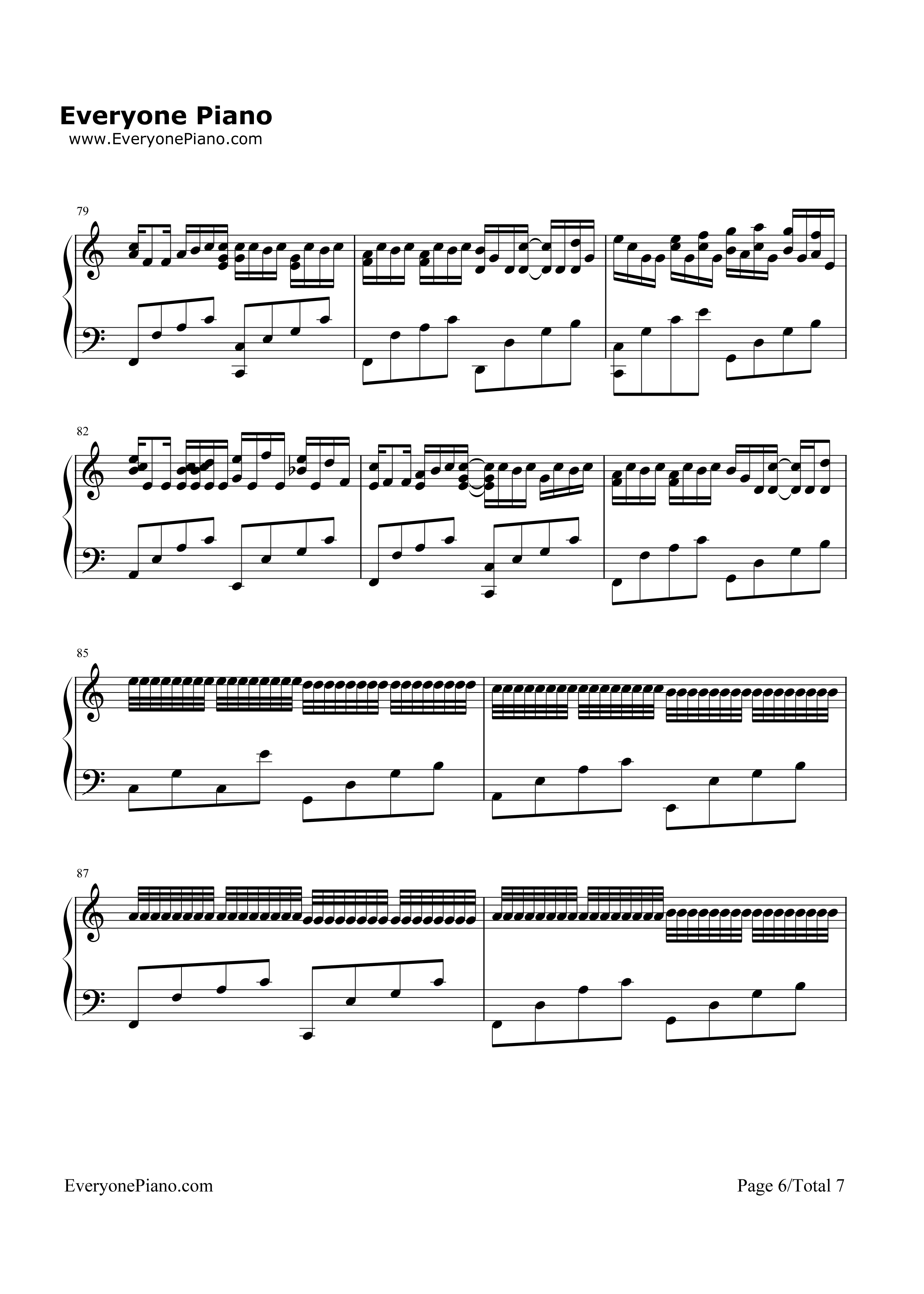 c大调卡农钢琴谱-帕赫贝尔6