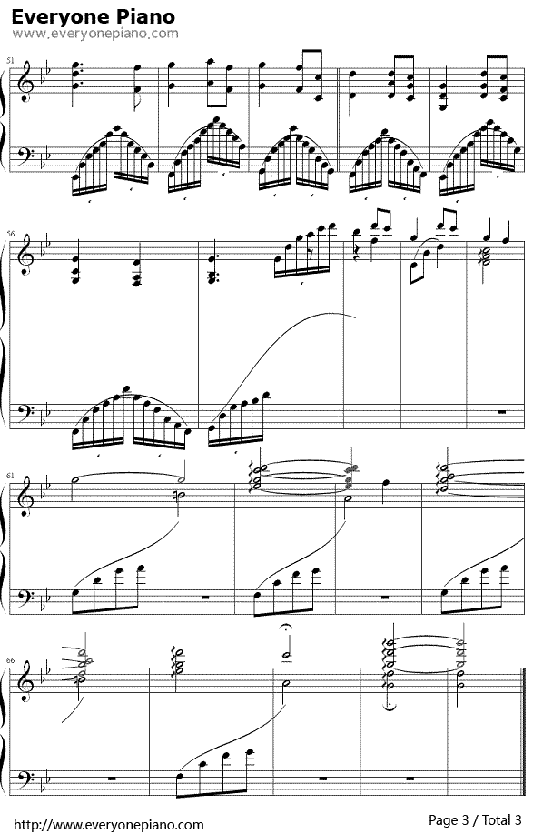 穿越时空的思念钢琴谱-和田熏-带力度版本3