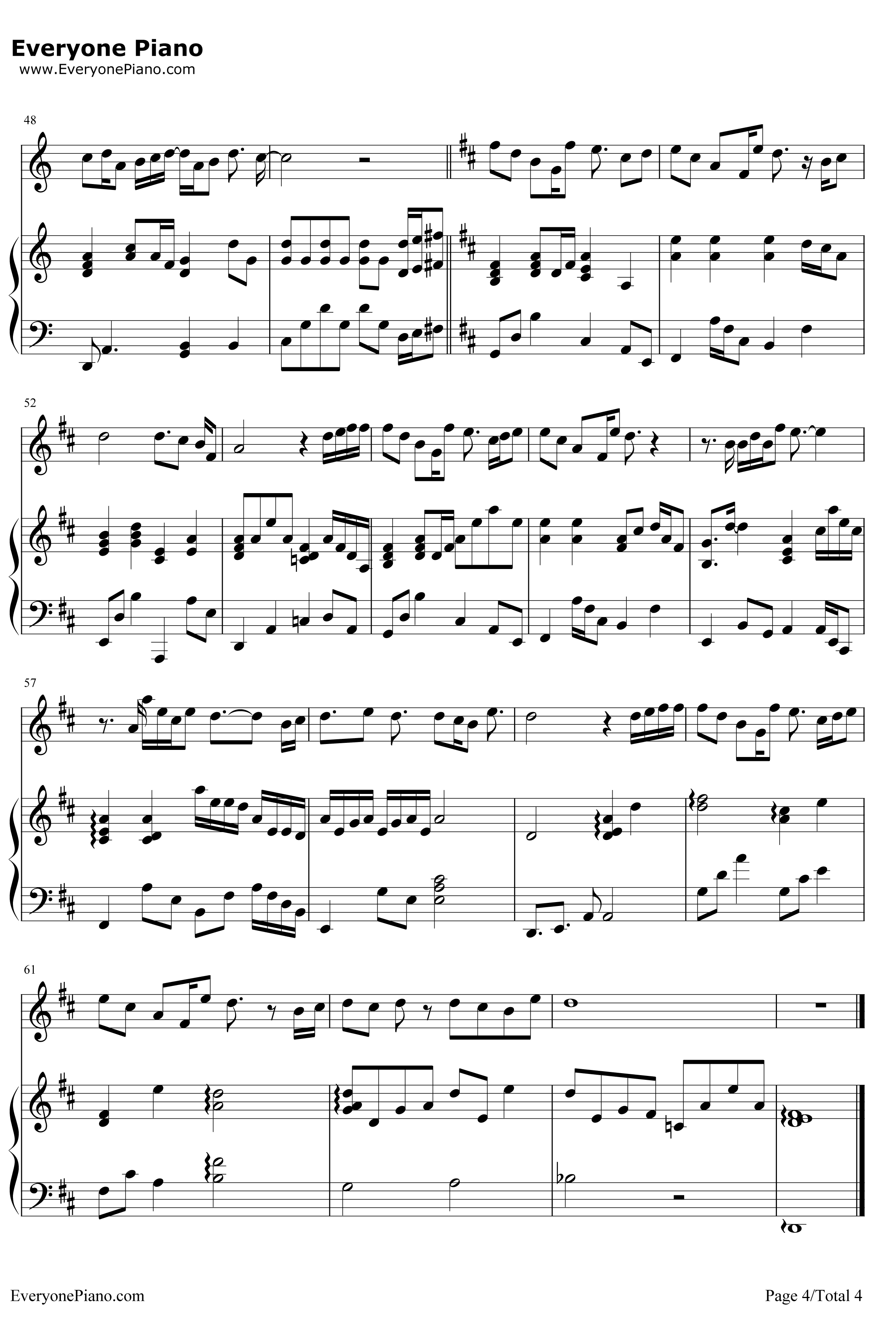 方圆几里钢琴谱-薛之谦-最熟悉的陌生人主题曲4