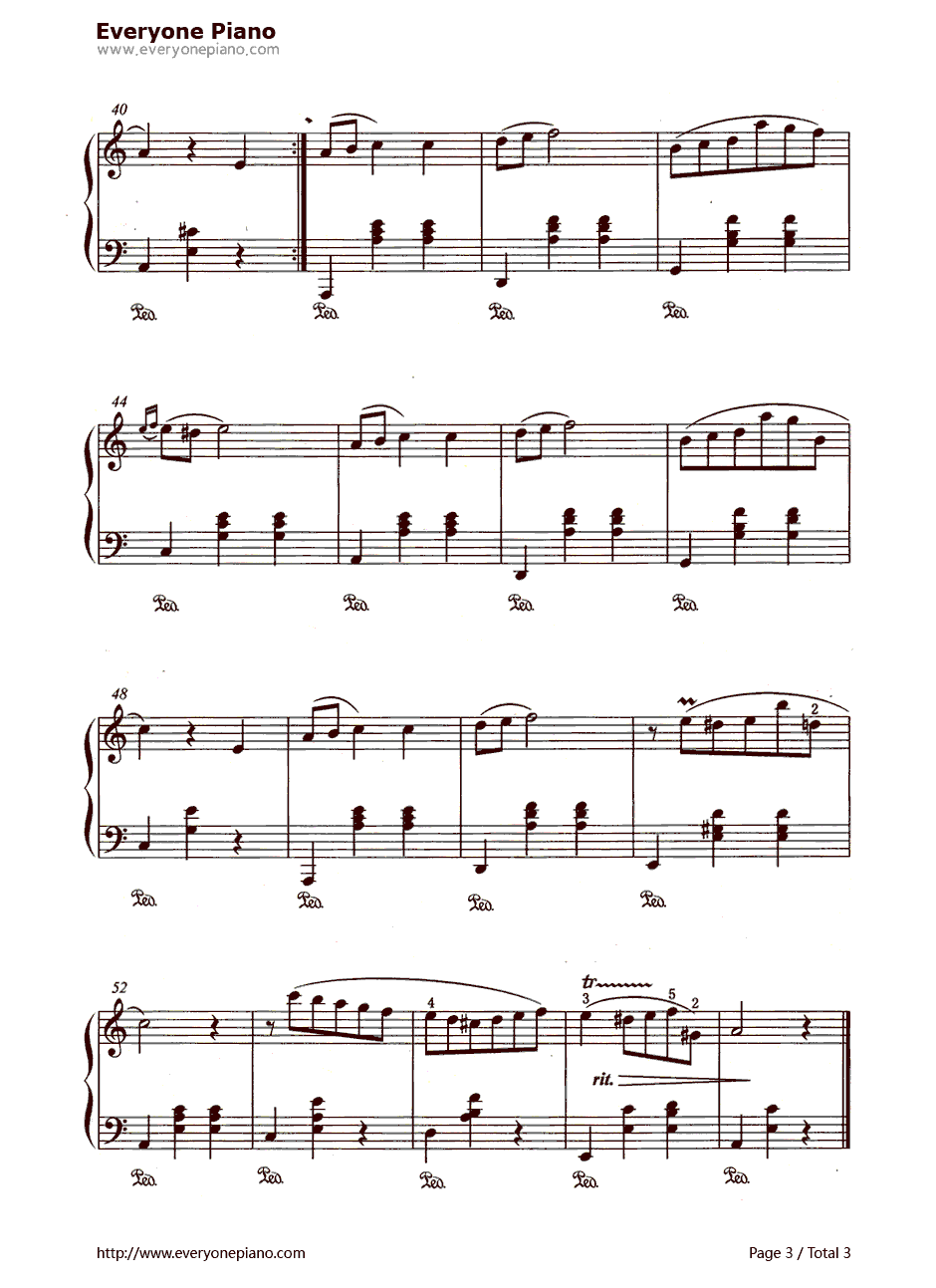圆舞曲（Waltz）钢琴谱-肖邦3