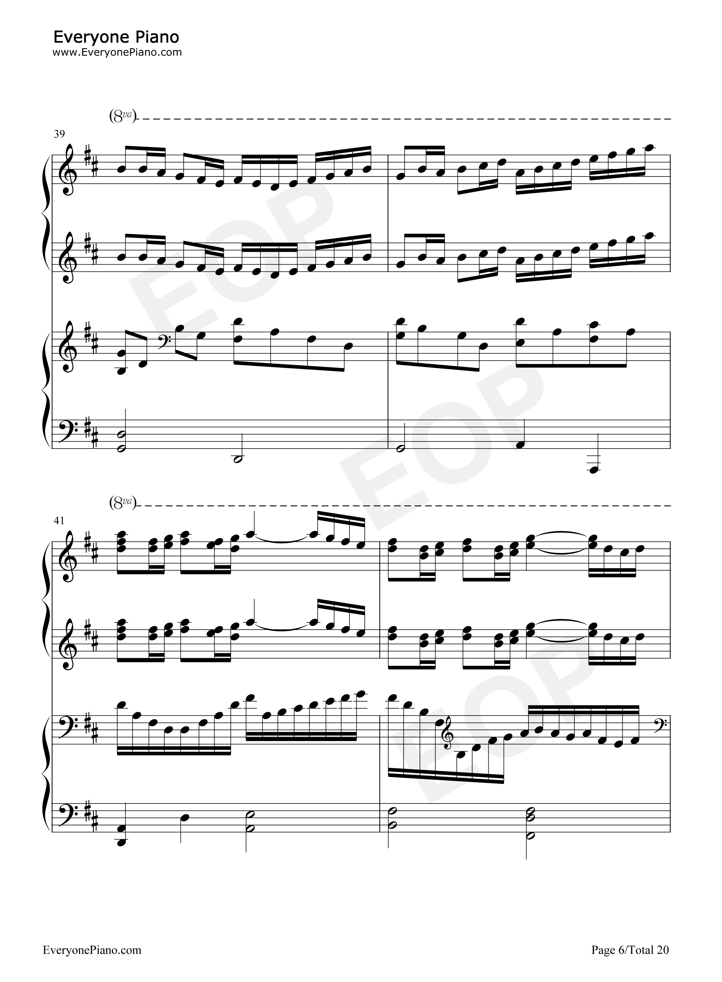 卡农钢琴谱-帕赫贝尔6