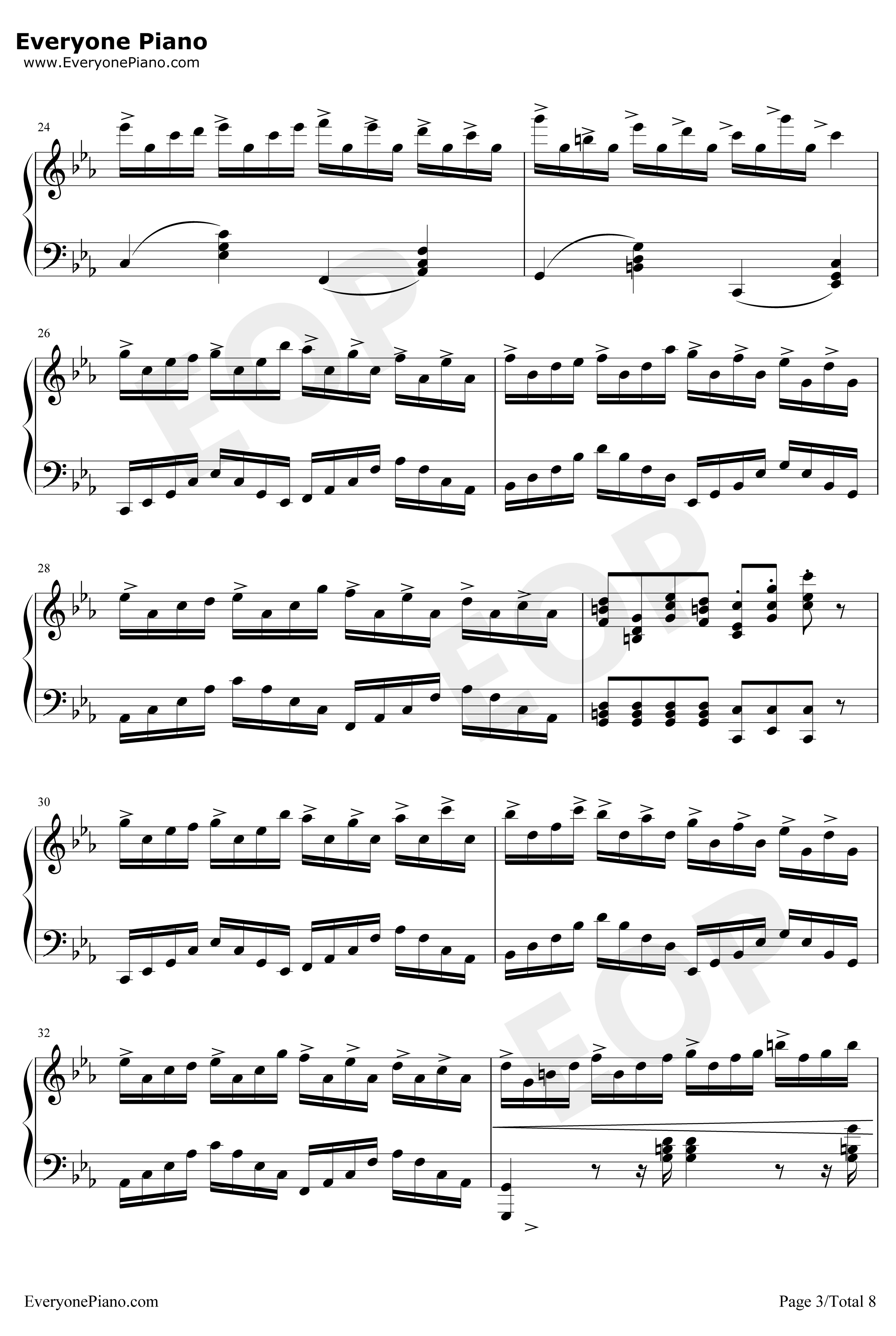 克罗地亚狂想曲钢琴谱-完美版-马克西姆3