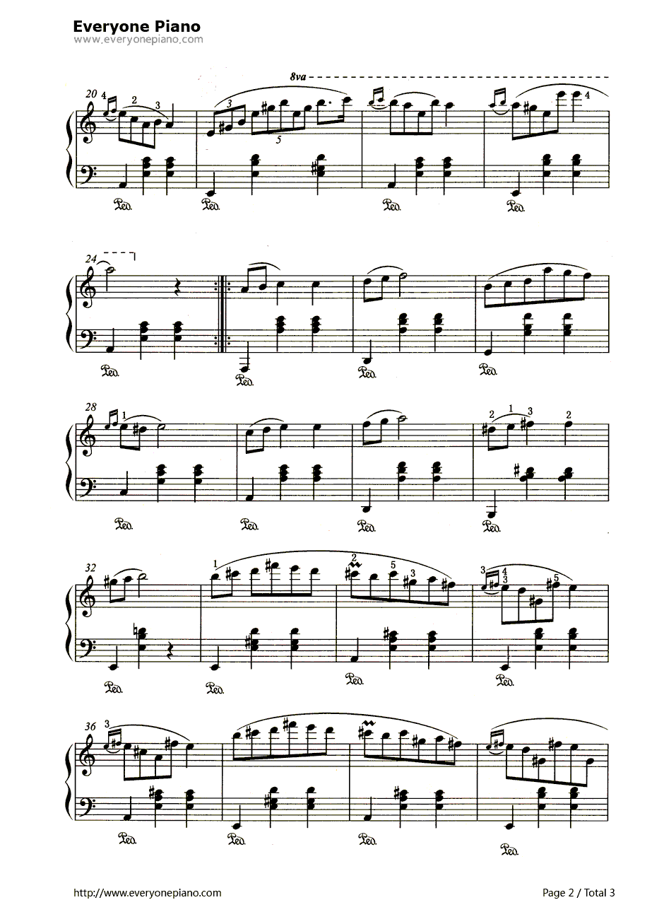 圆舞曲（Waltz）钢琴谱-肖邦2