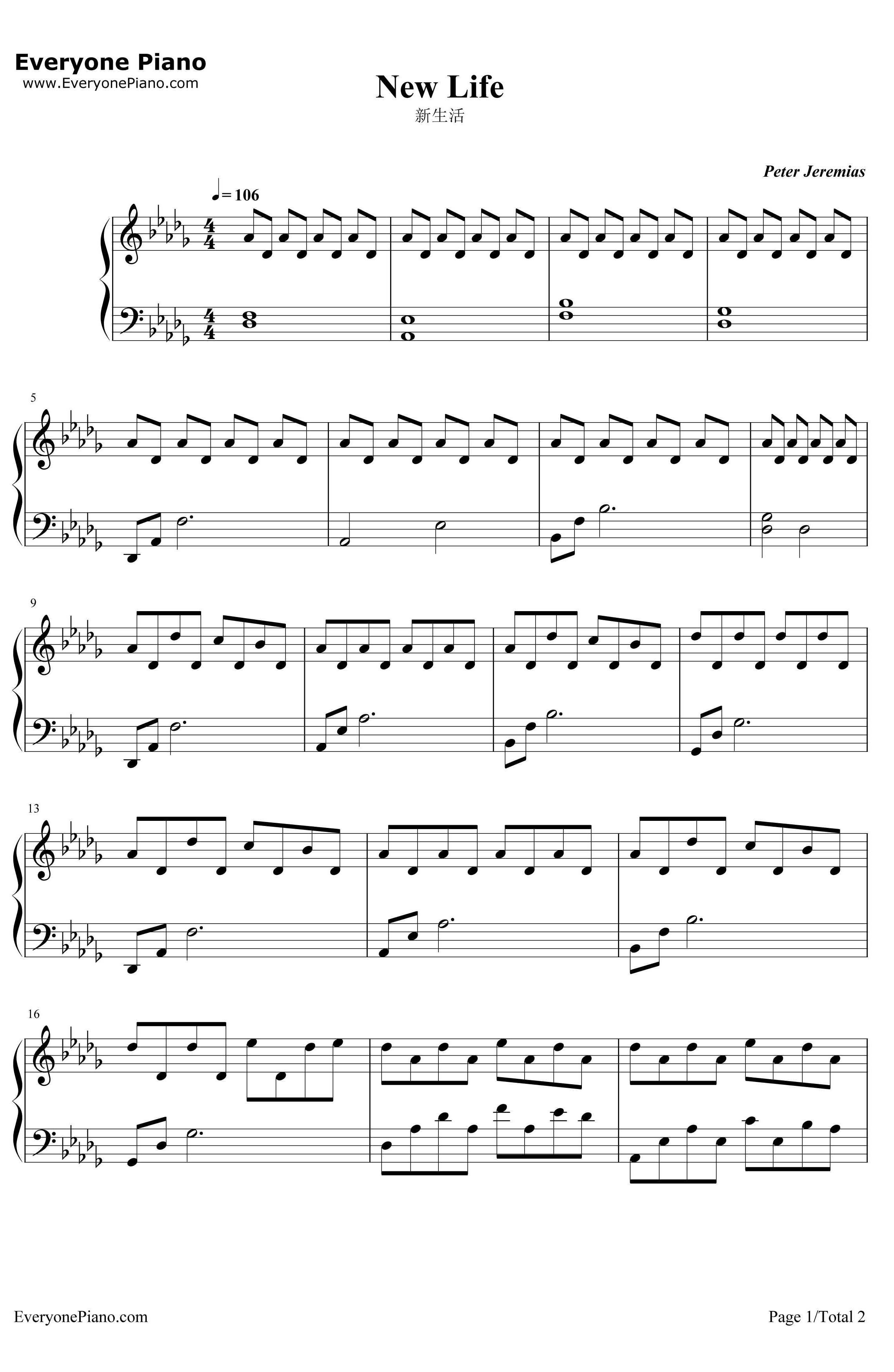 NewLife钢琴谱-PeterJeremias1