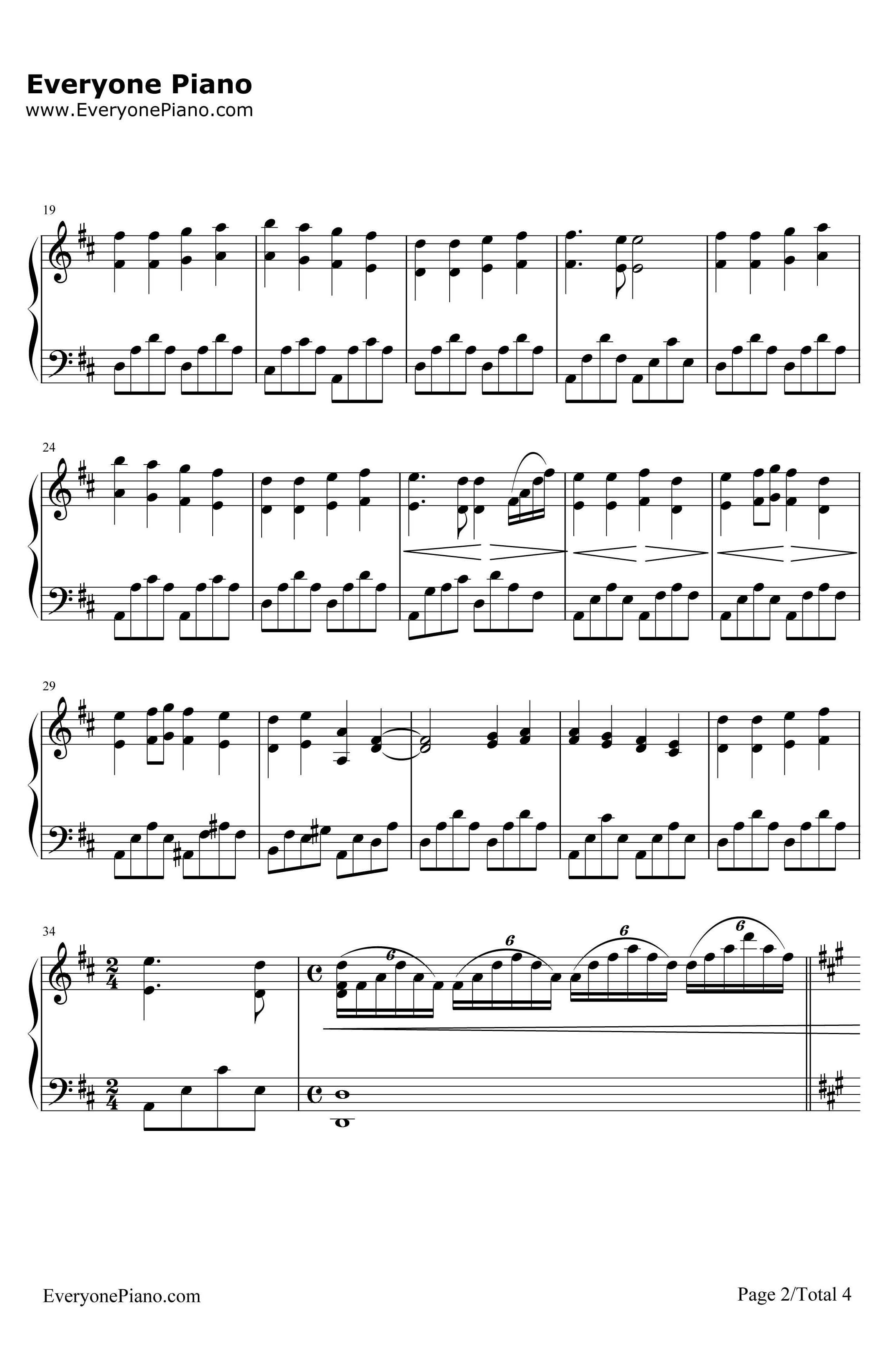 欢乐颂钢琴谱-理查德克莱德曼-完整版2