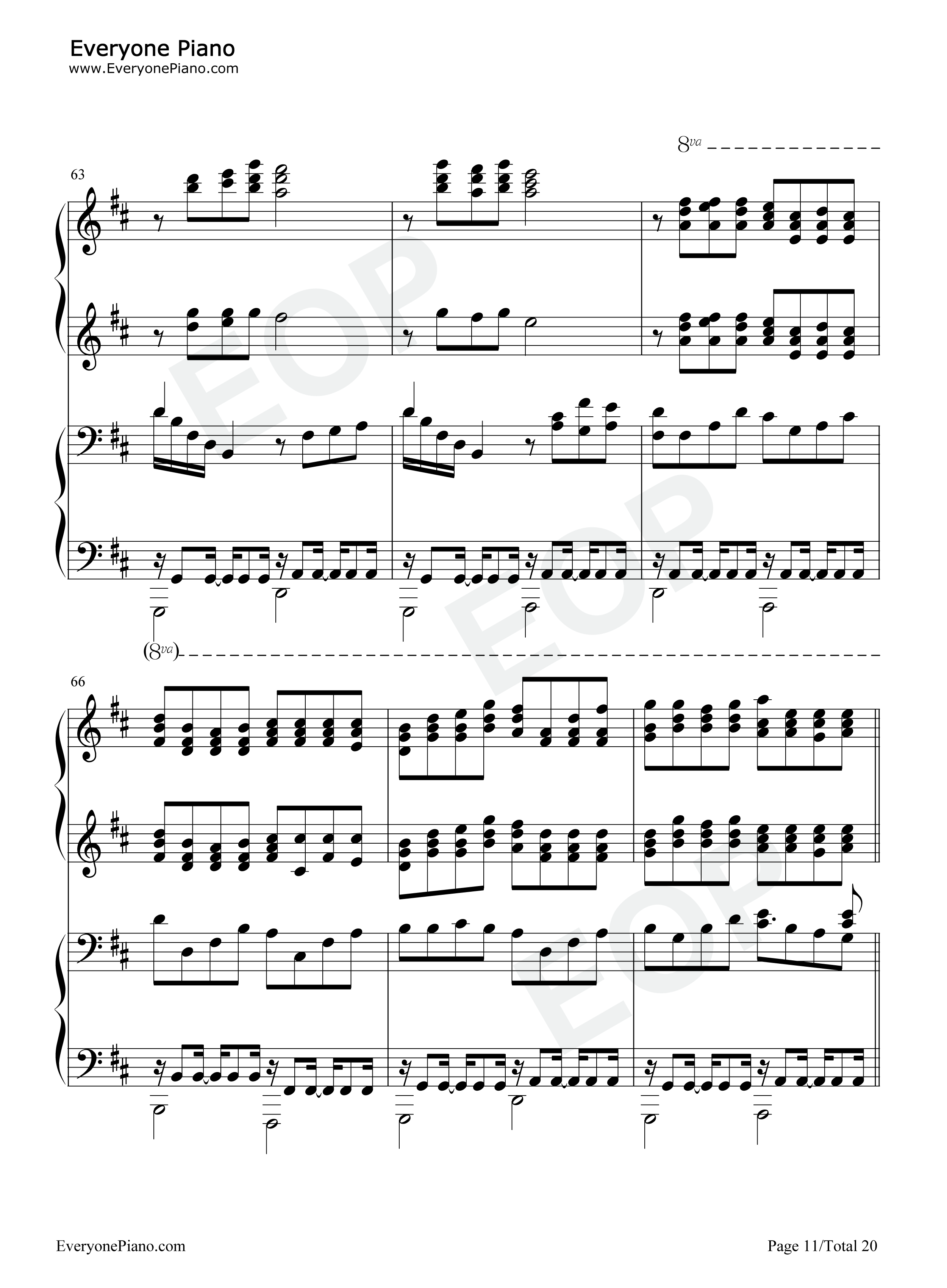 卡农钢琴谱-帕赫贝尔11
