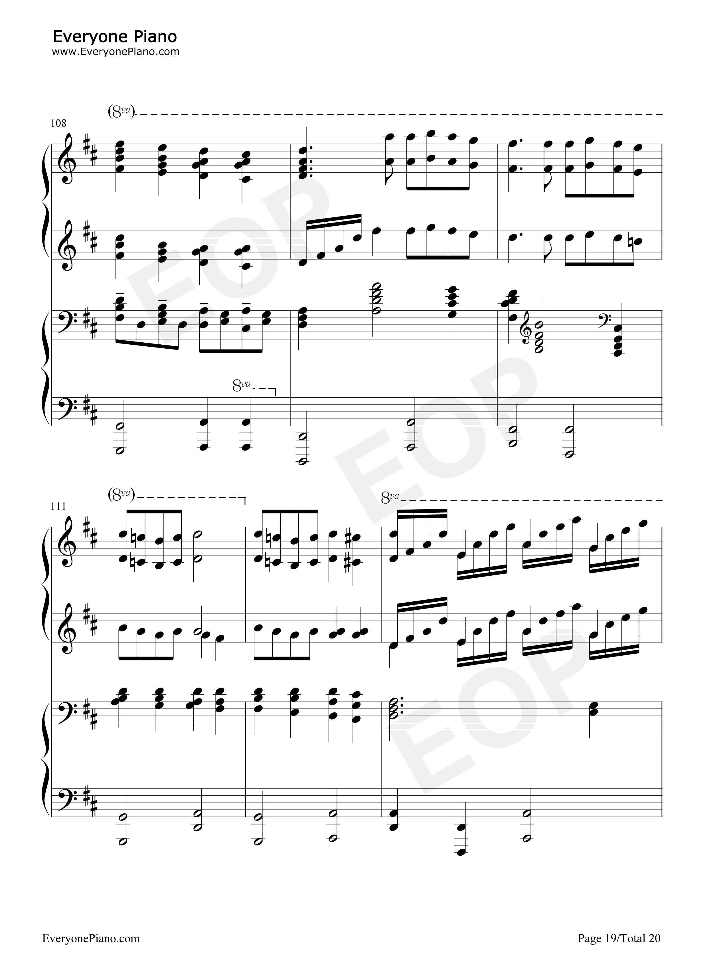 卡农钢琴谱-帕赫贝尔19
