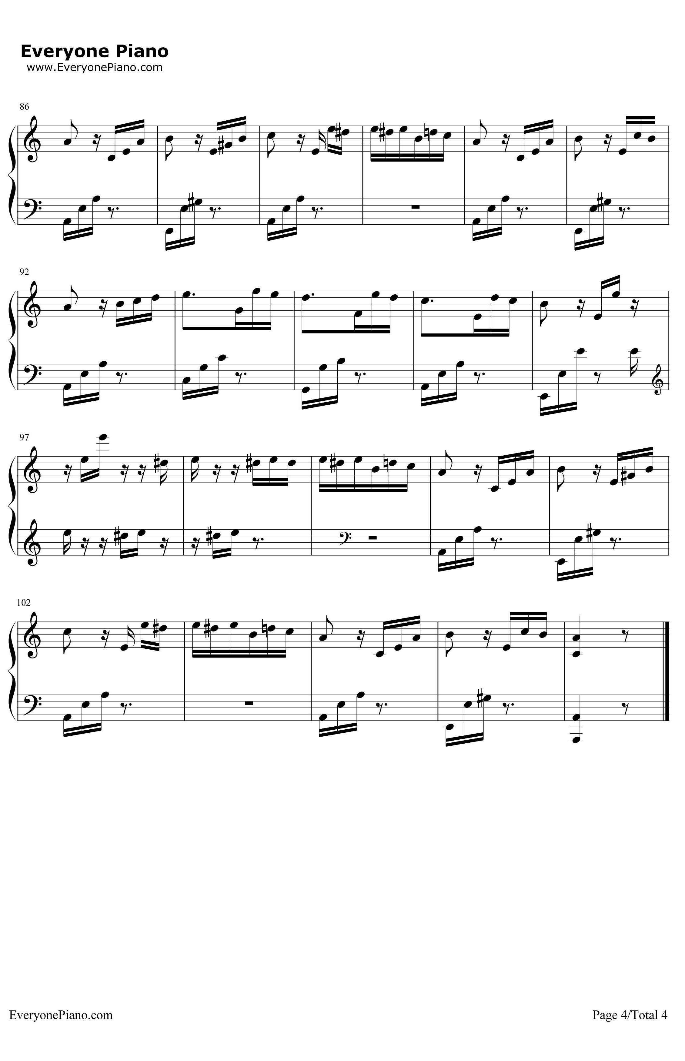 致爱丽丝钢琴谱-贝多芬4