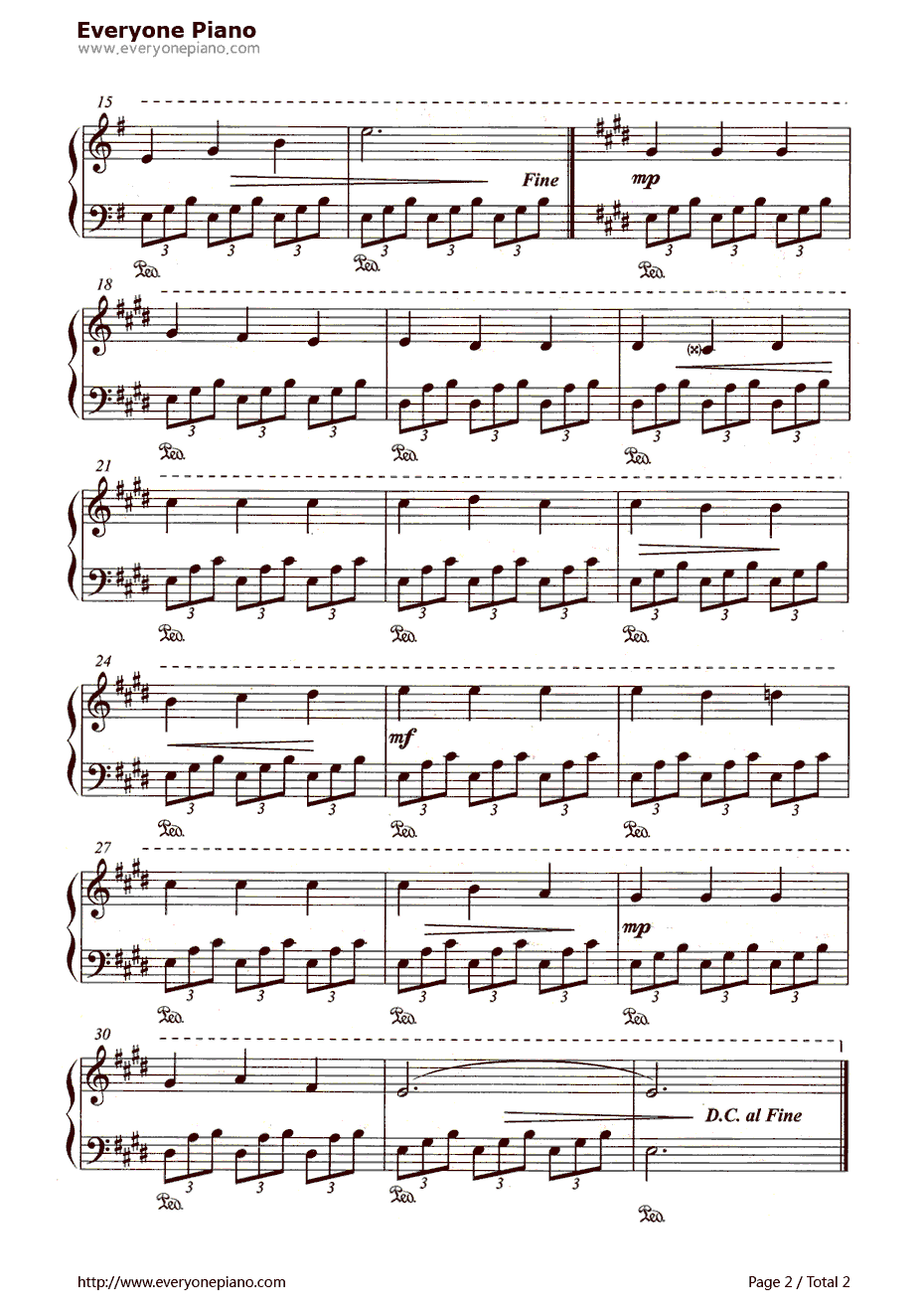 爱的罗曼史钢琴谱-那西索·叶佩斯-《被禁止的游戏》主题曲2