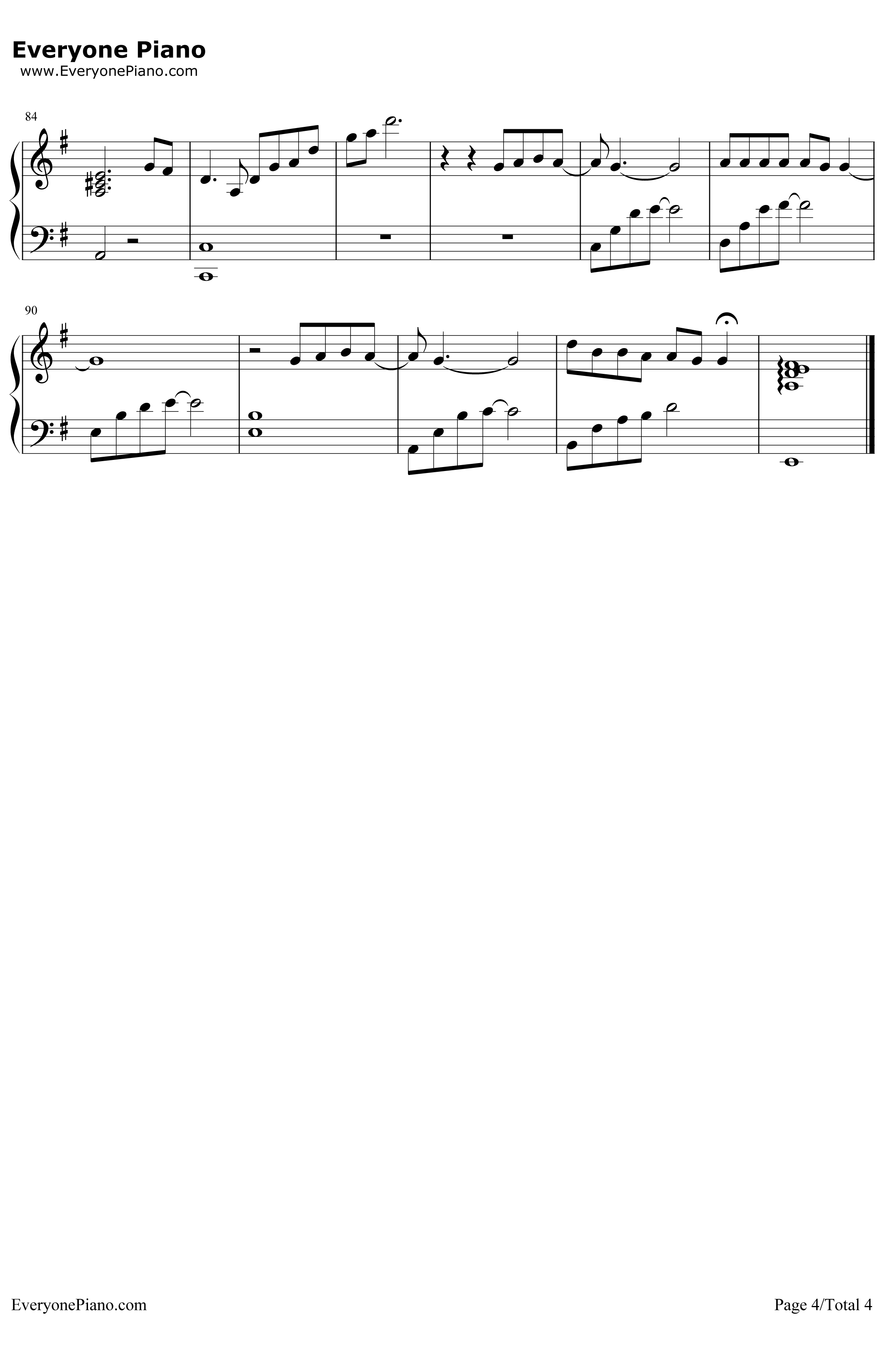 十二月的奇迹钢琴谱-EXO-简易版4