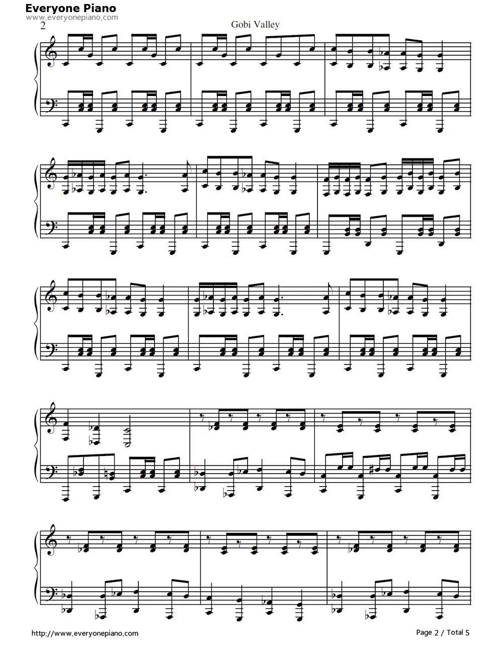 Gobi's Valley钢琴谱-Banjo-Kazooie2