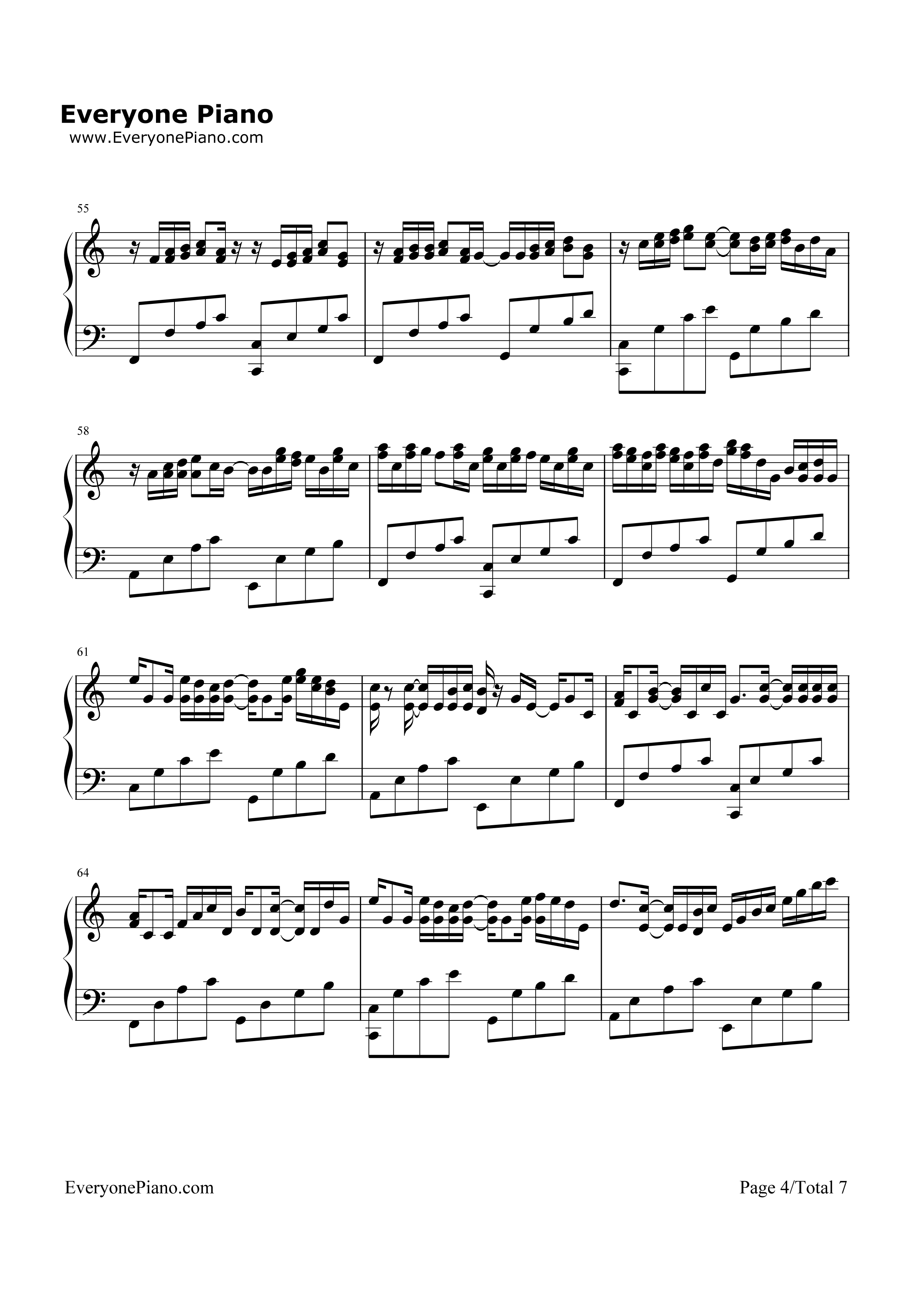 c大调卡农钢琴谱-帕赫贝尔4