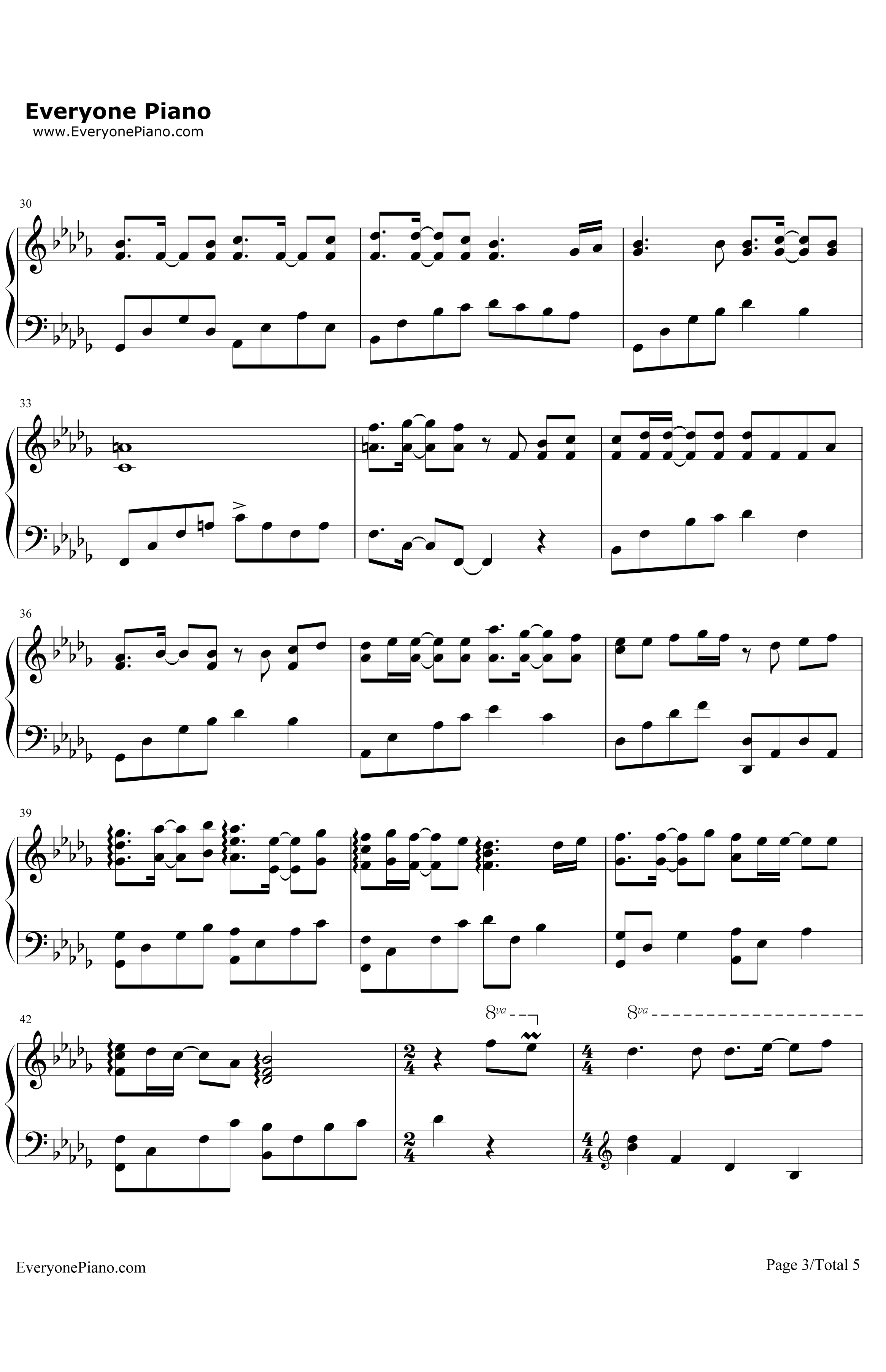 信仰之名钢琴谱-TFBOYS-完整版3