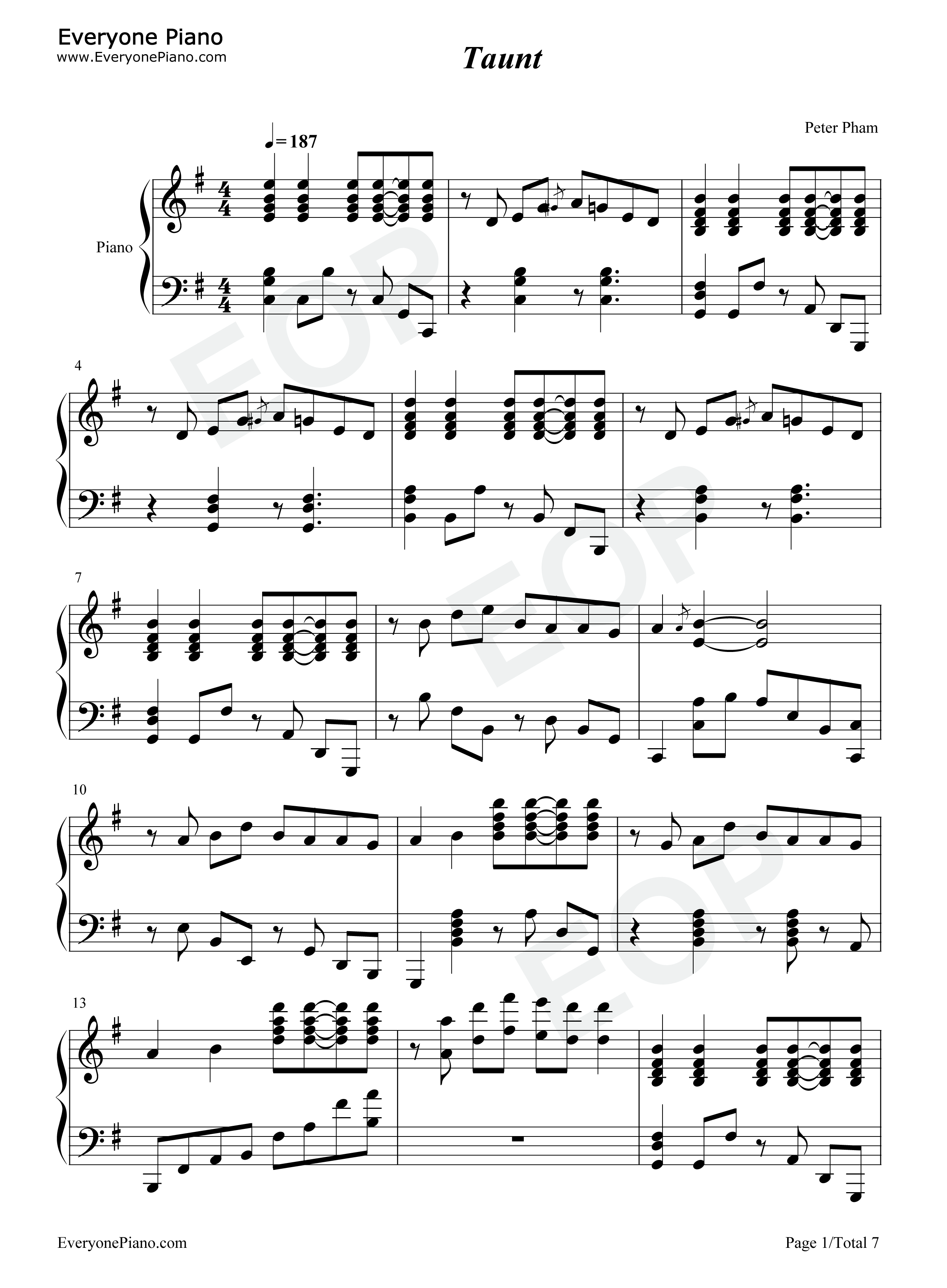 Taunt钢琴谱-Lovejoy1