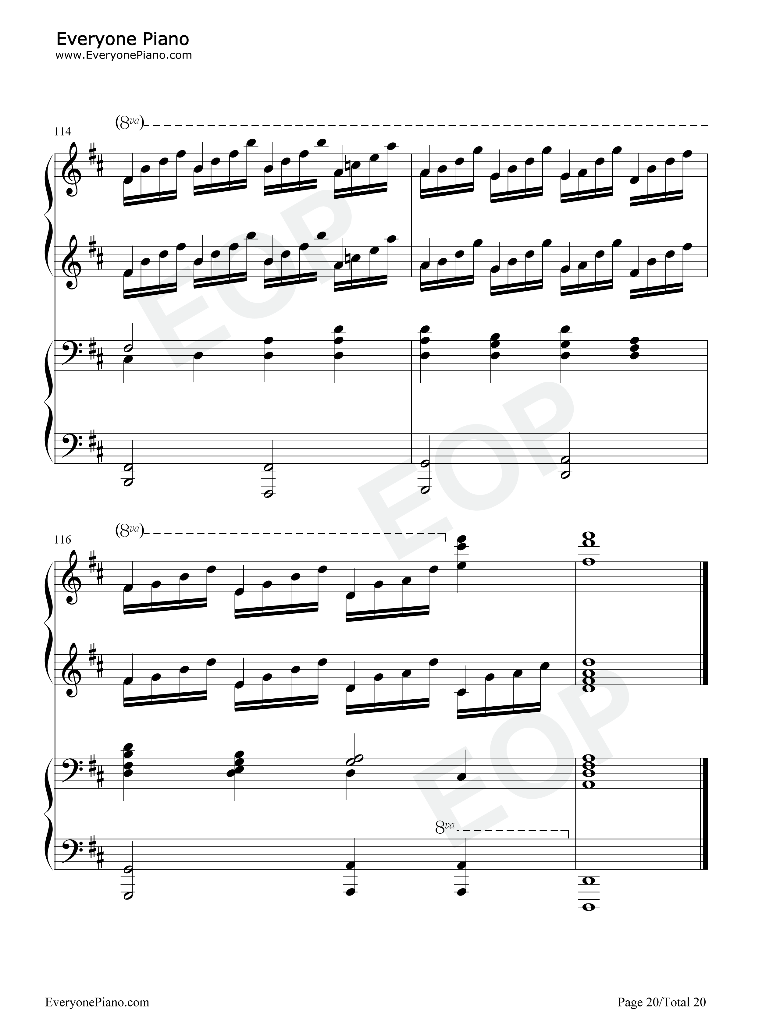 卡农钢琴谱-帕赫贝尔20