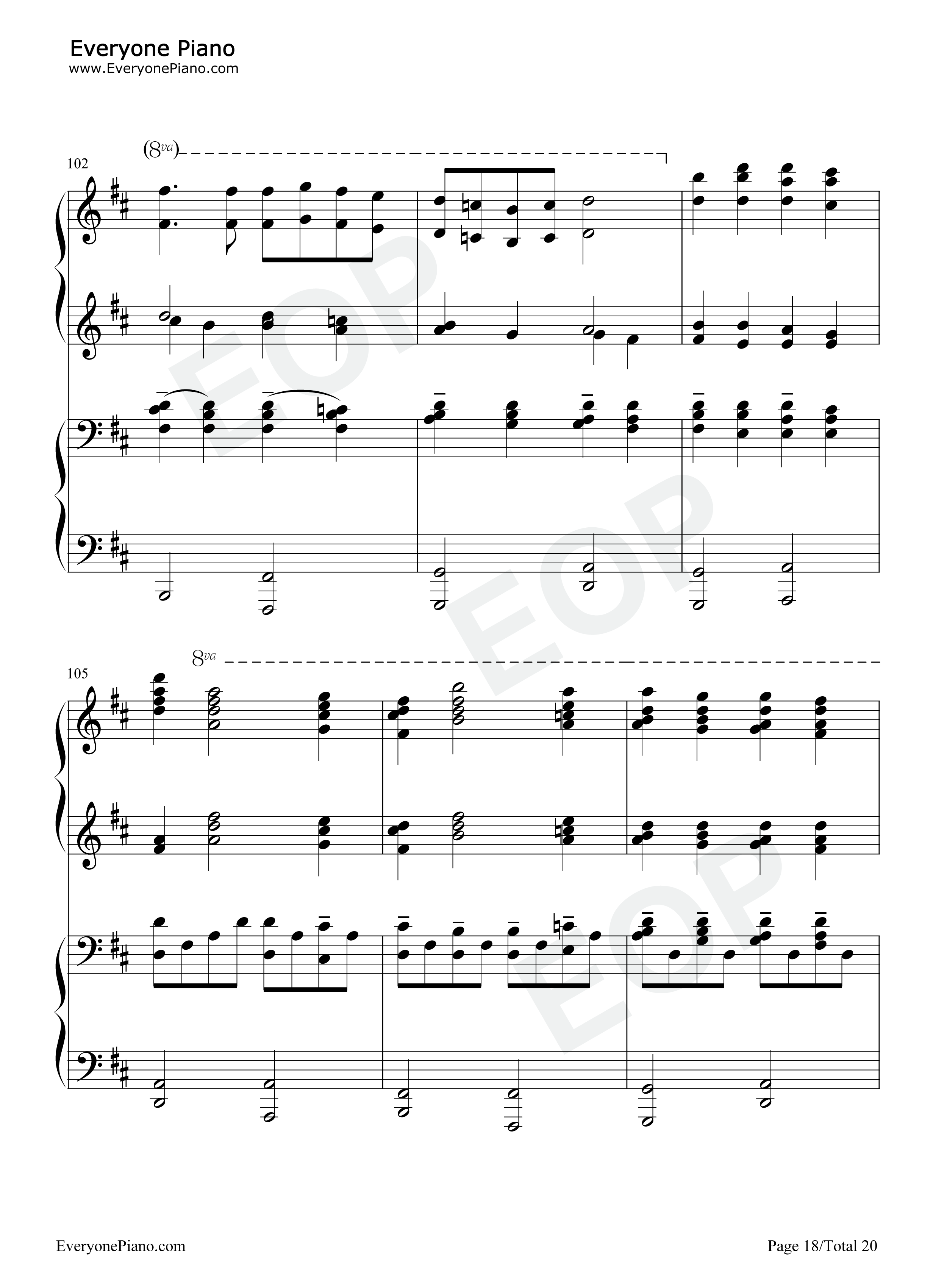 卡农钢琴谱-帕赫贝尔18