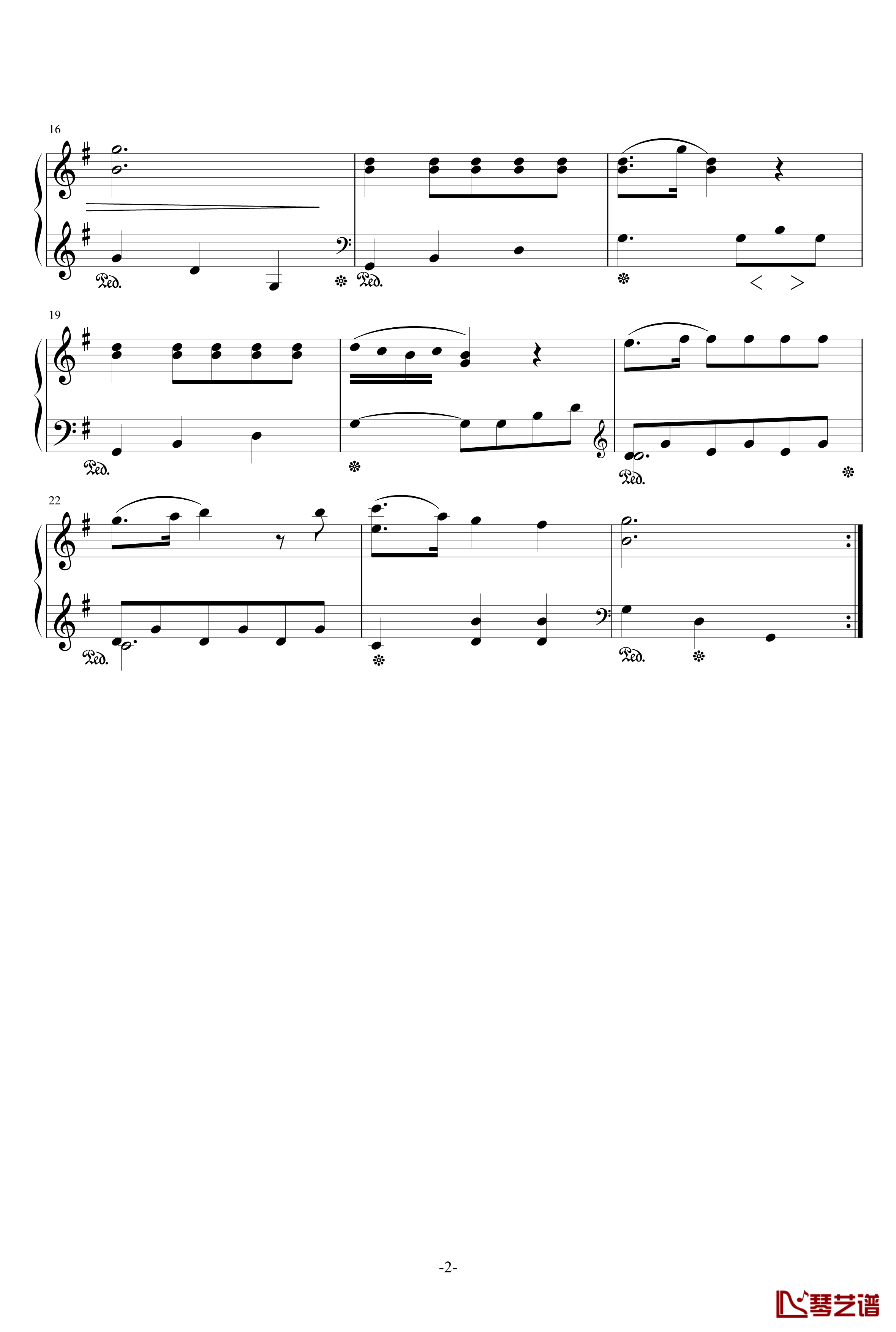 小步舞曲钢琴谱-莫扎特2
