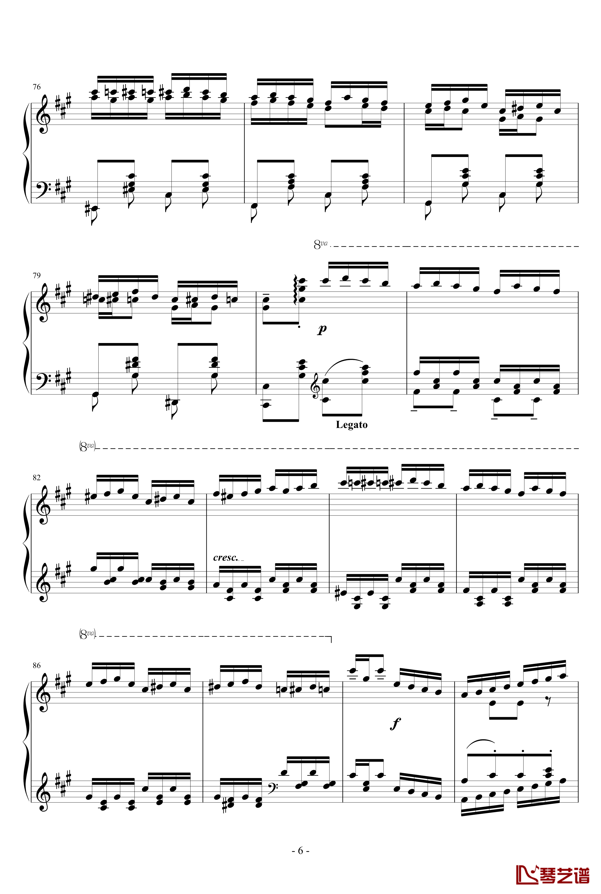 土耳其进行曲炫技版钢琴谱-莫扎特6