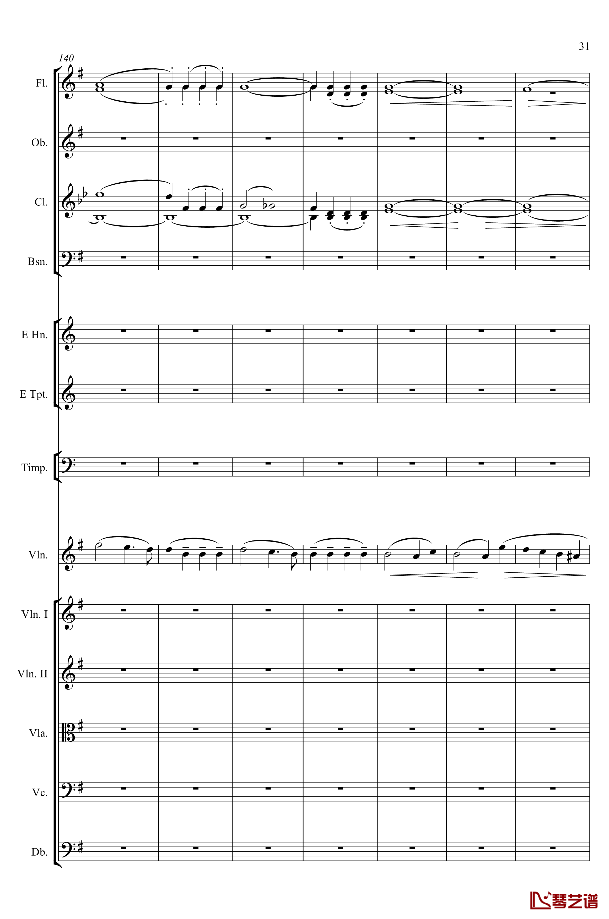 e小调小提琴协奏曲Op.64钢琴谱-第一乐章-门德尔松31