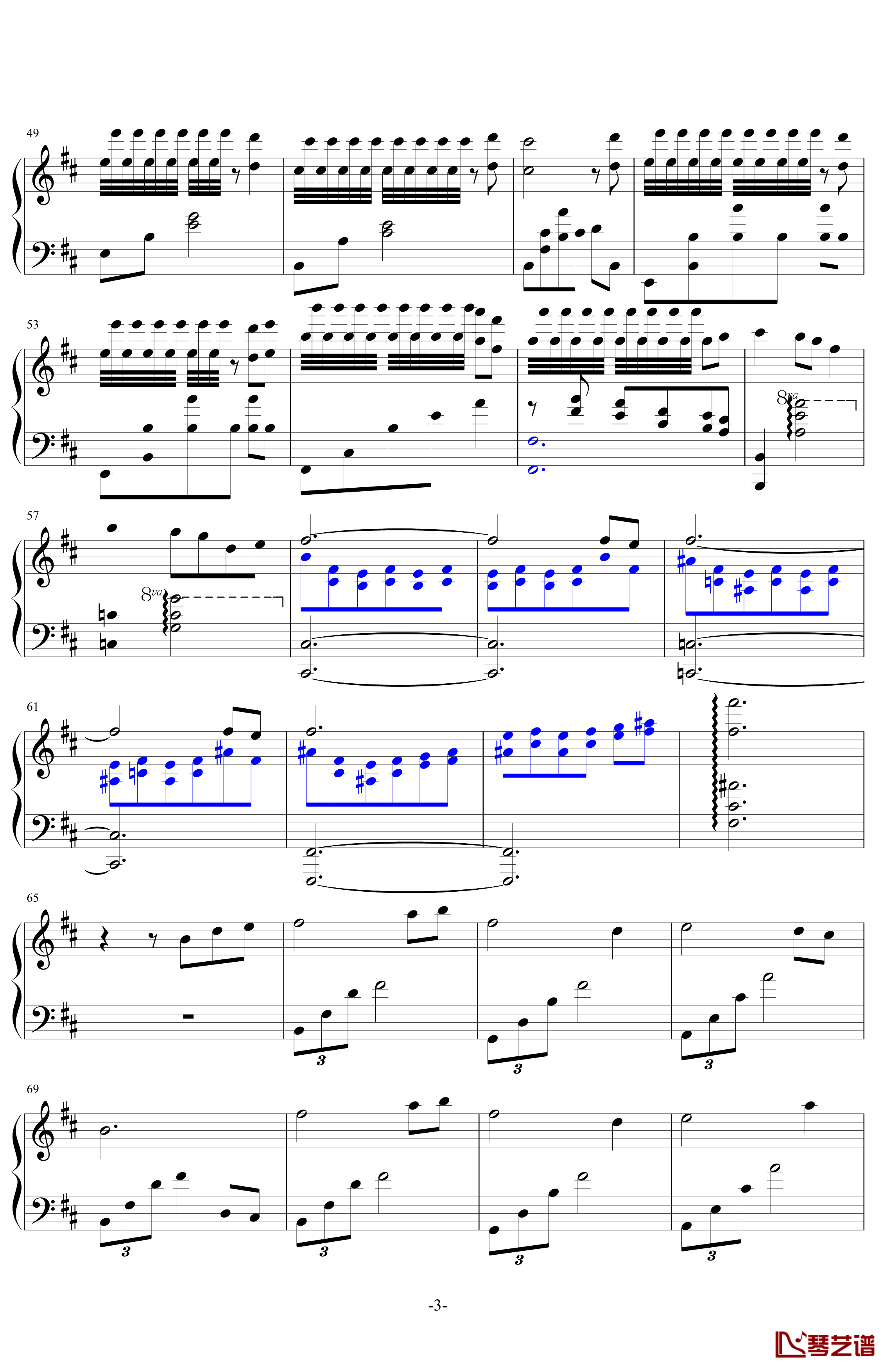 杨柳钢琴谱-钢琴独奏-林海3