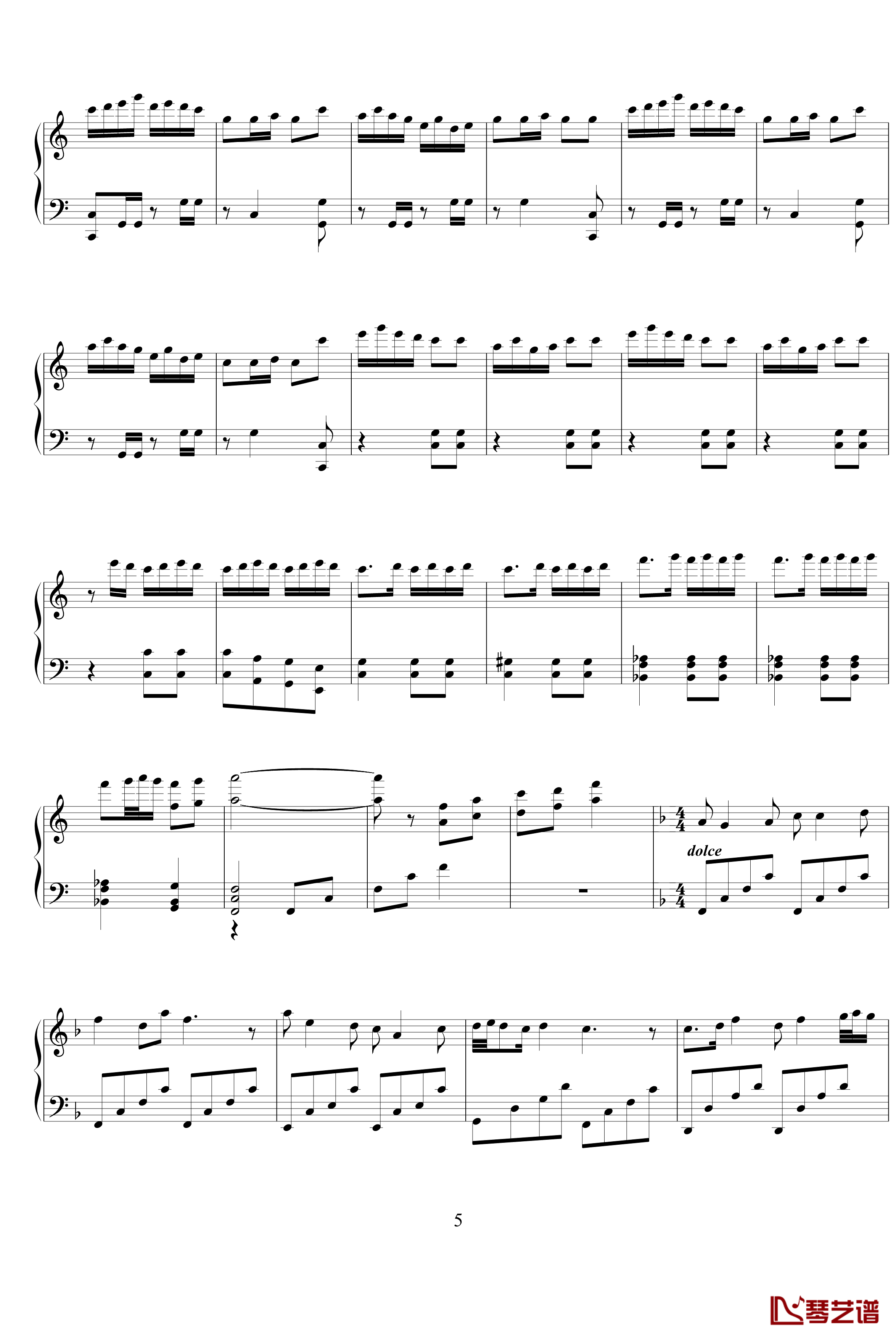 春节序曲钢琴谱-中国名曲5